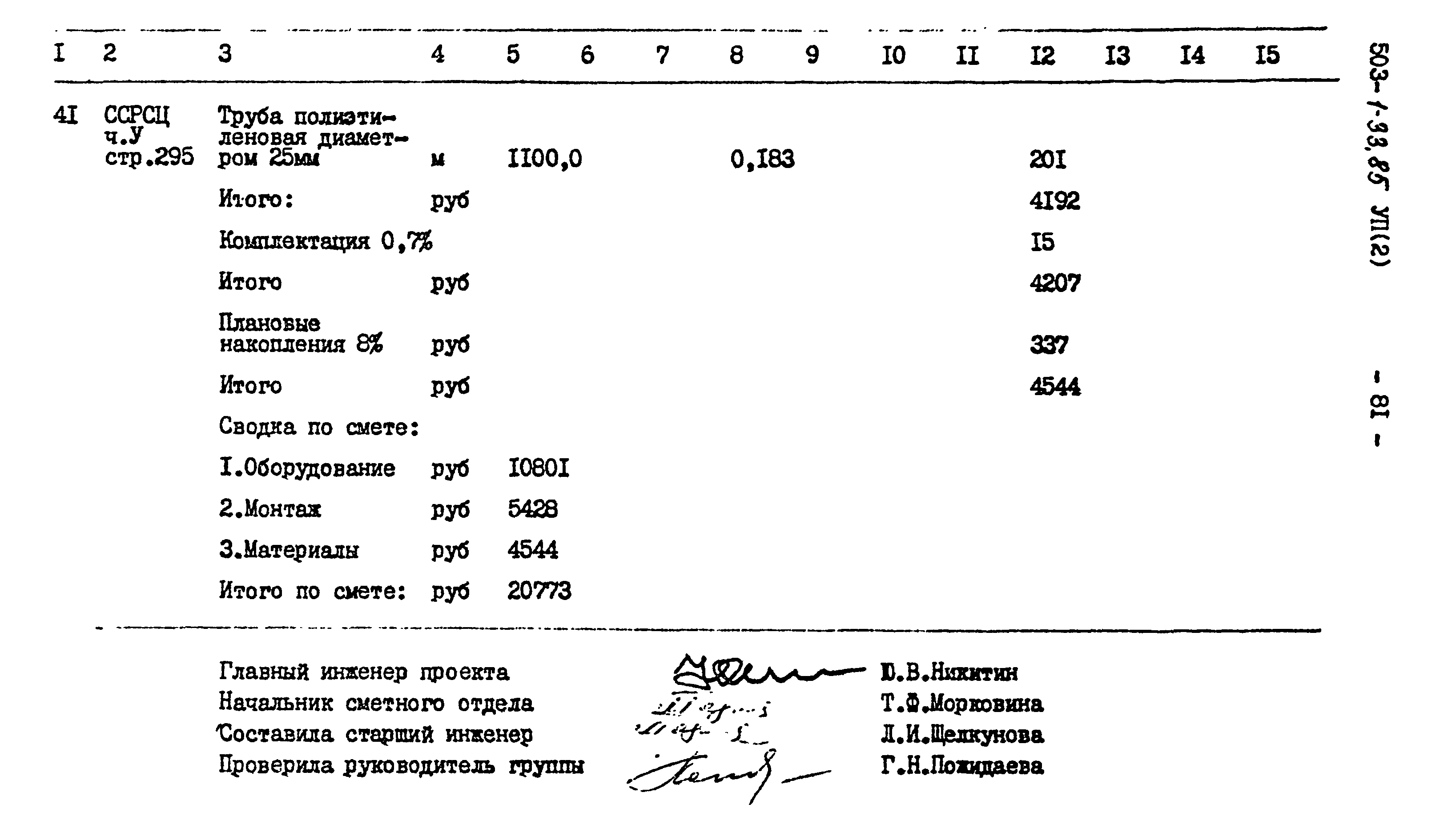 Типовой проект 503-1-33.85