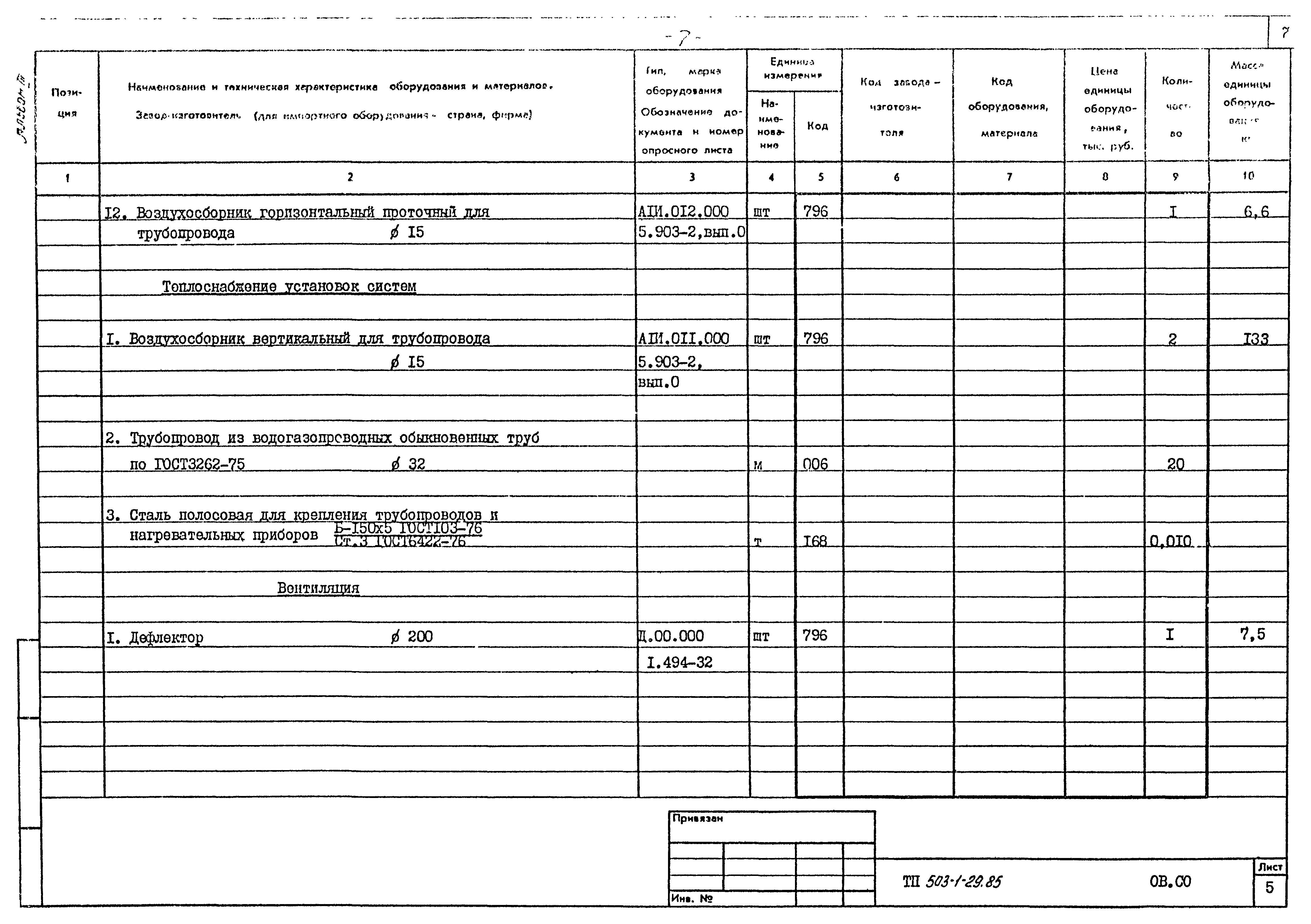 Типовой проект 503-1-29.85