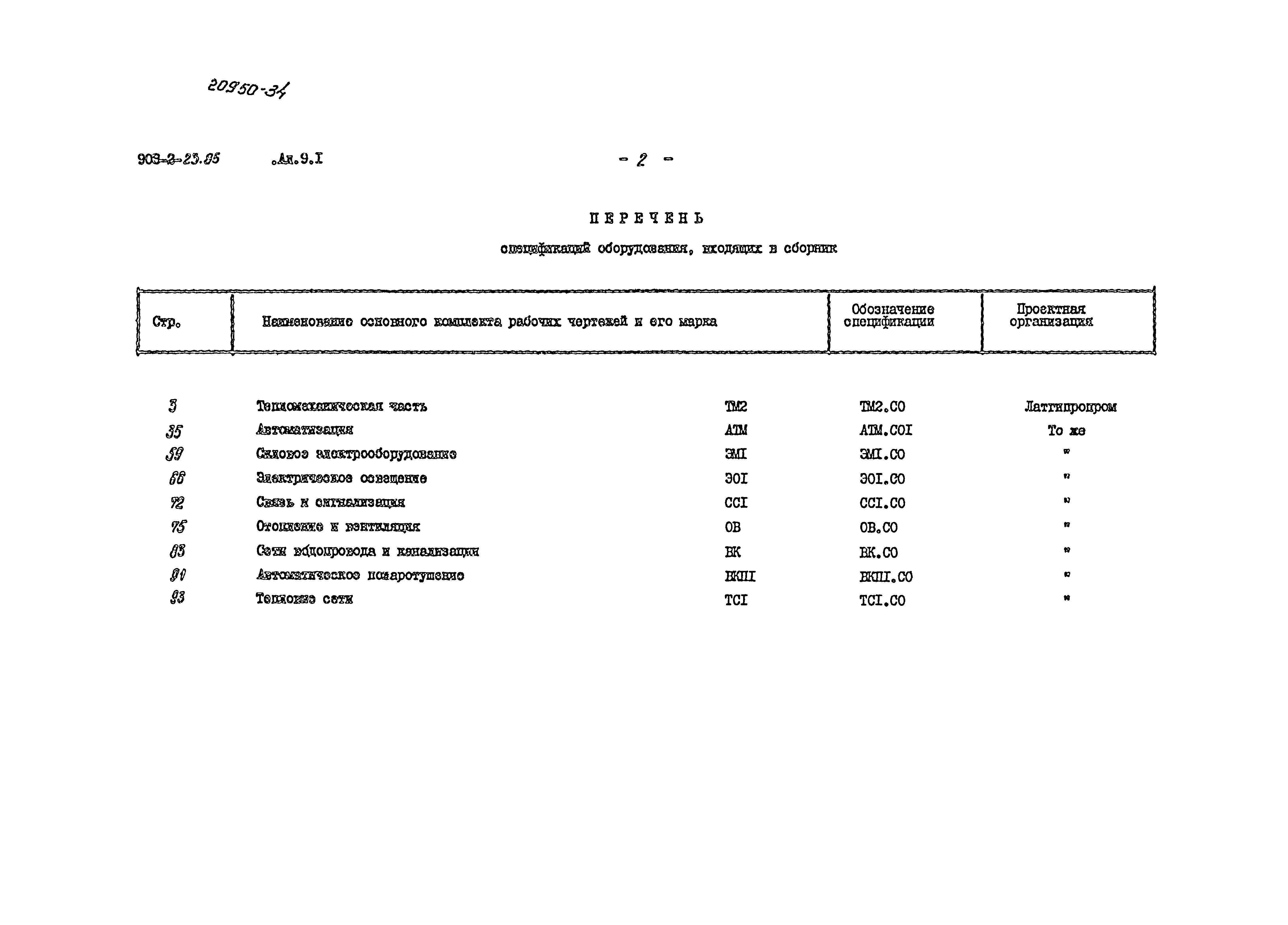 Типовой проект 903-2-23.85