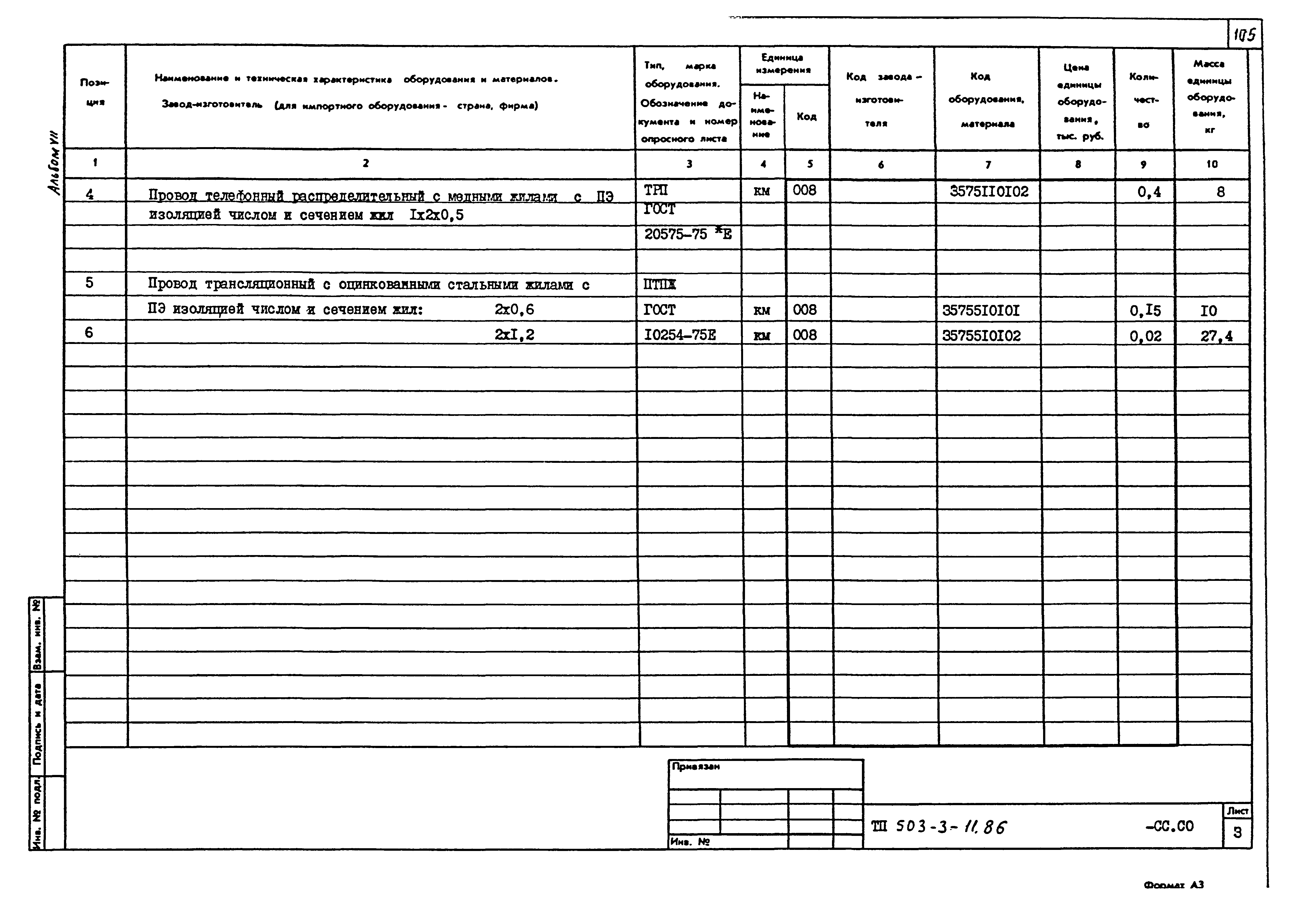 Типовой проект 503-3-11.86