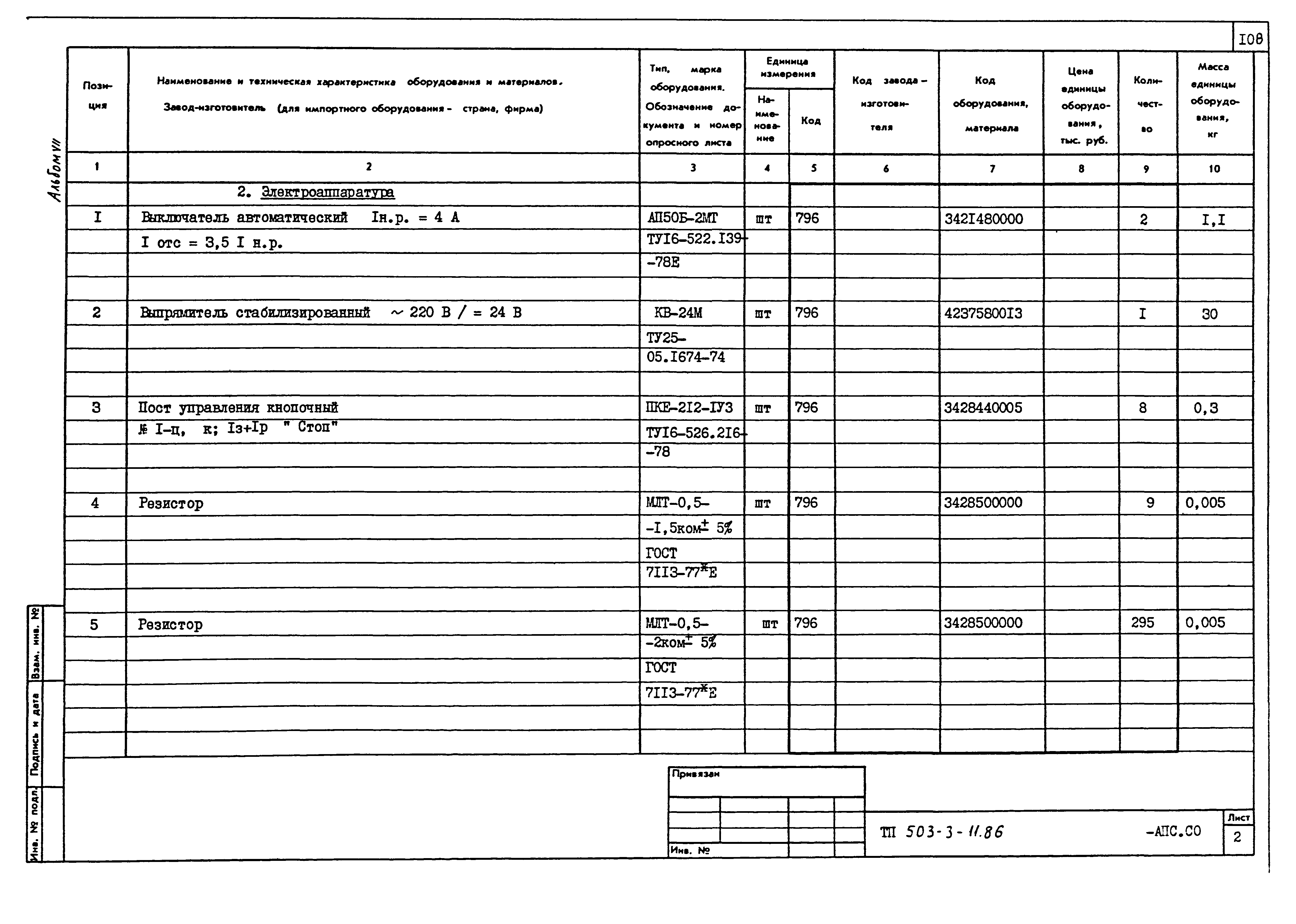 Типовой проект 503-3-11.86