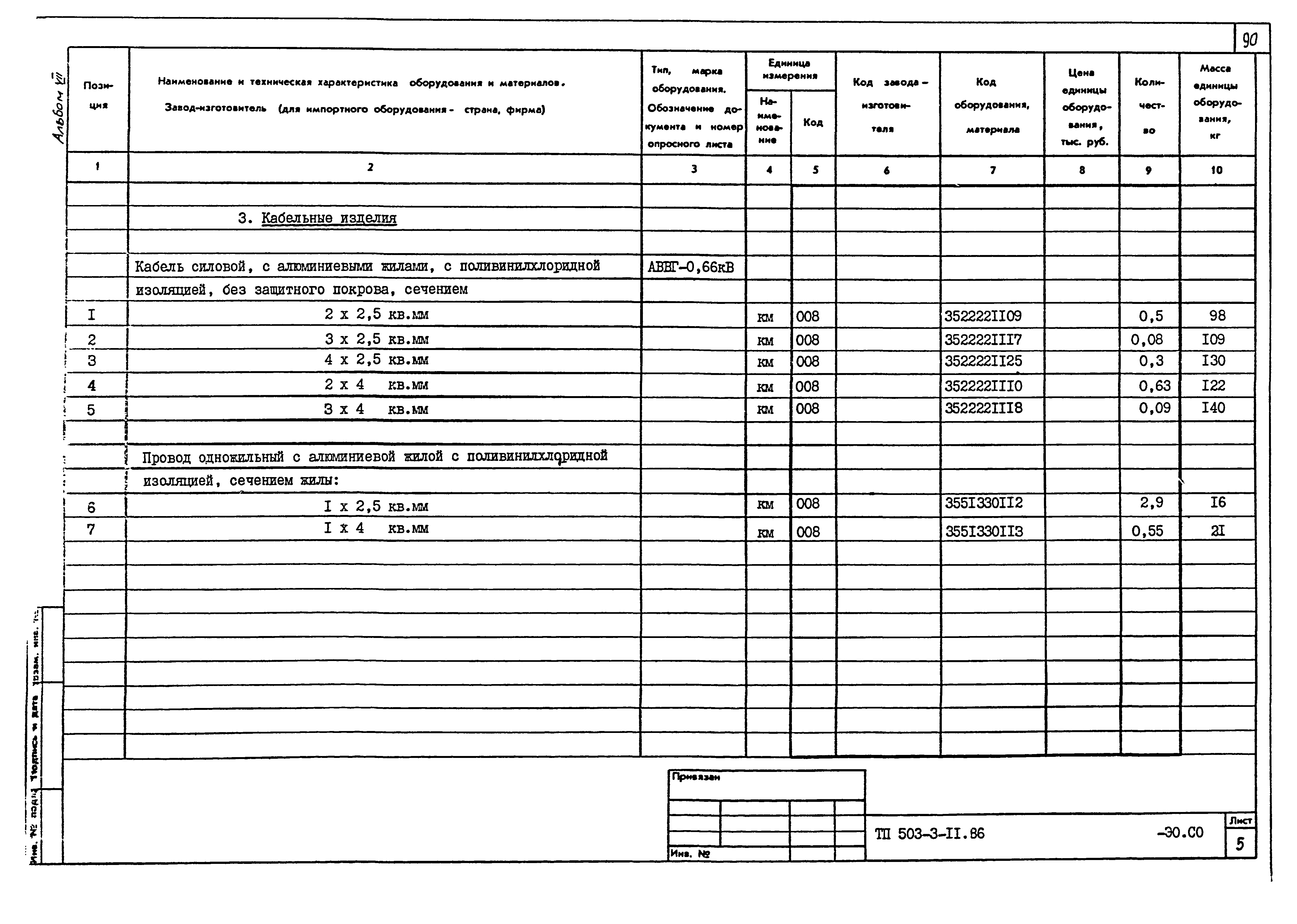 Типовой проект 503-3-11.86