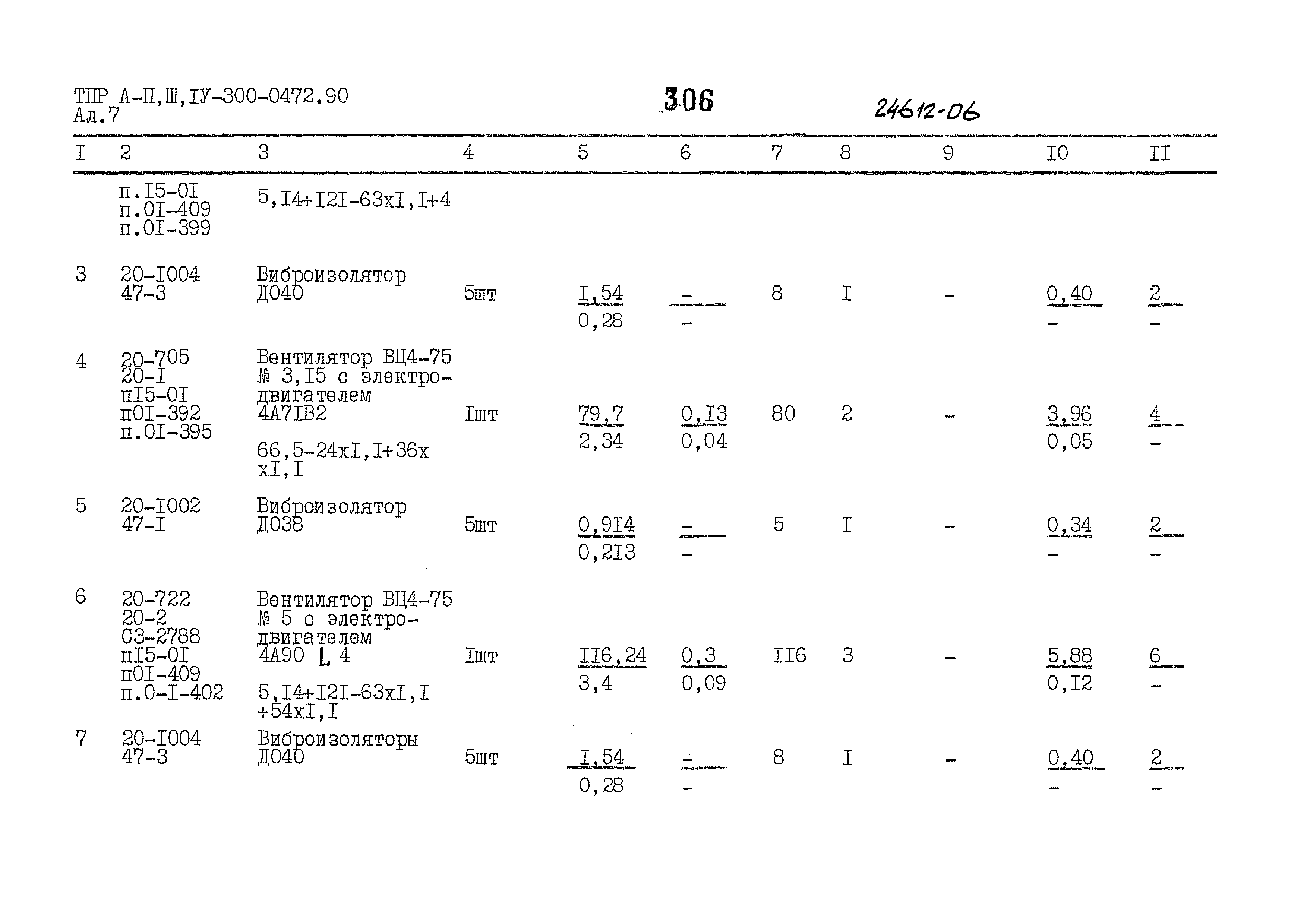 Типовые проектные решения А-II,III,IV-300-0472.90