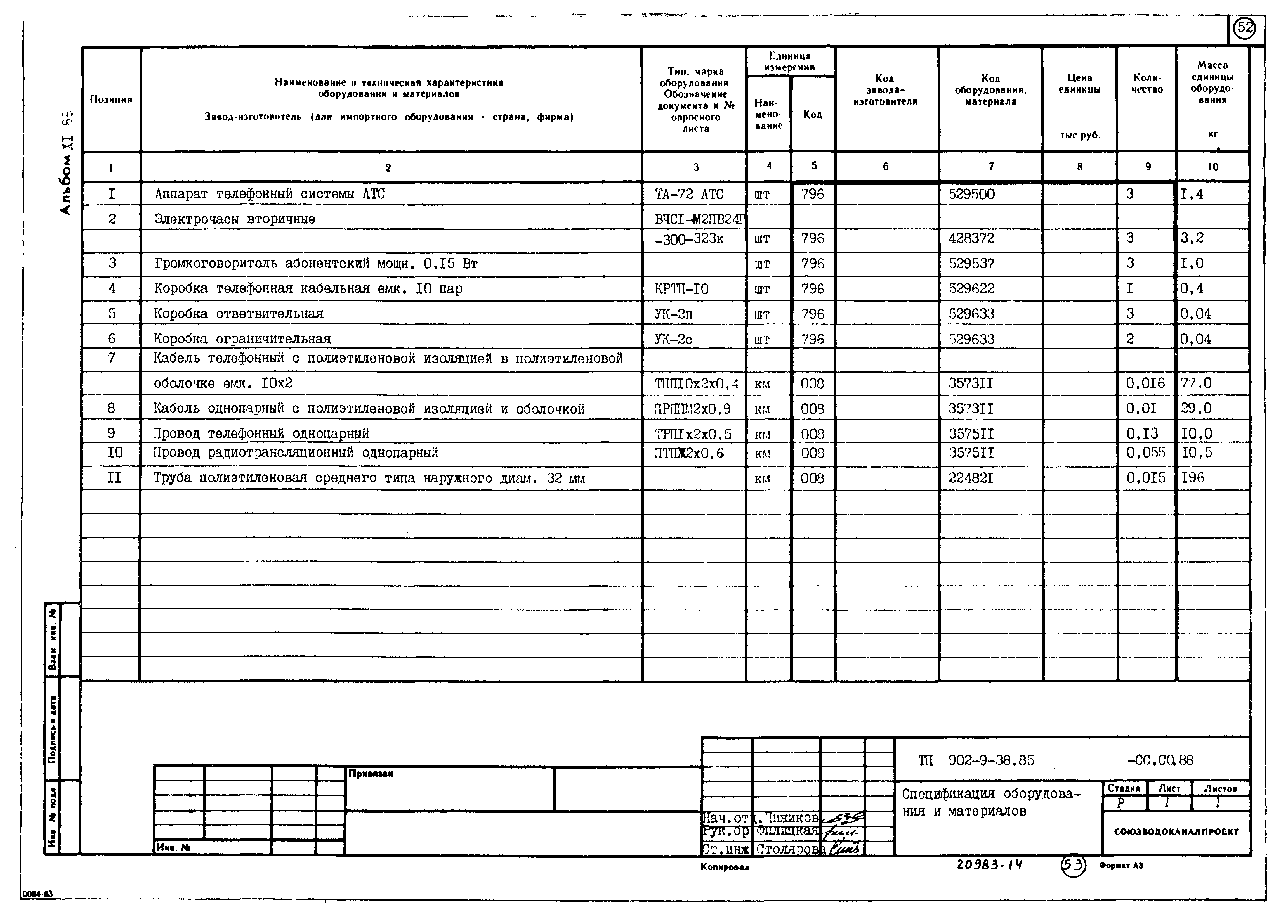 Типовой проект 902-9-38.85