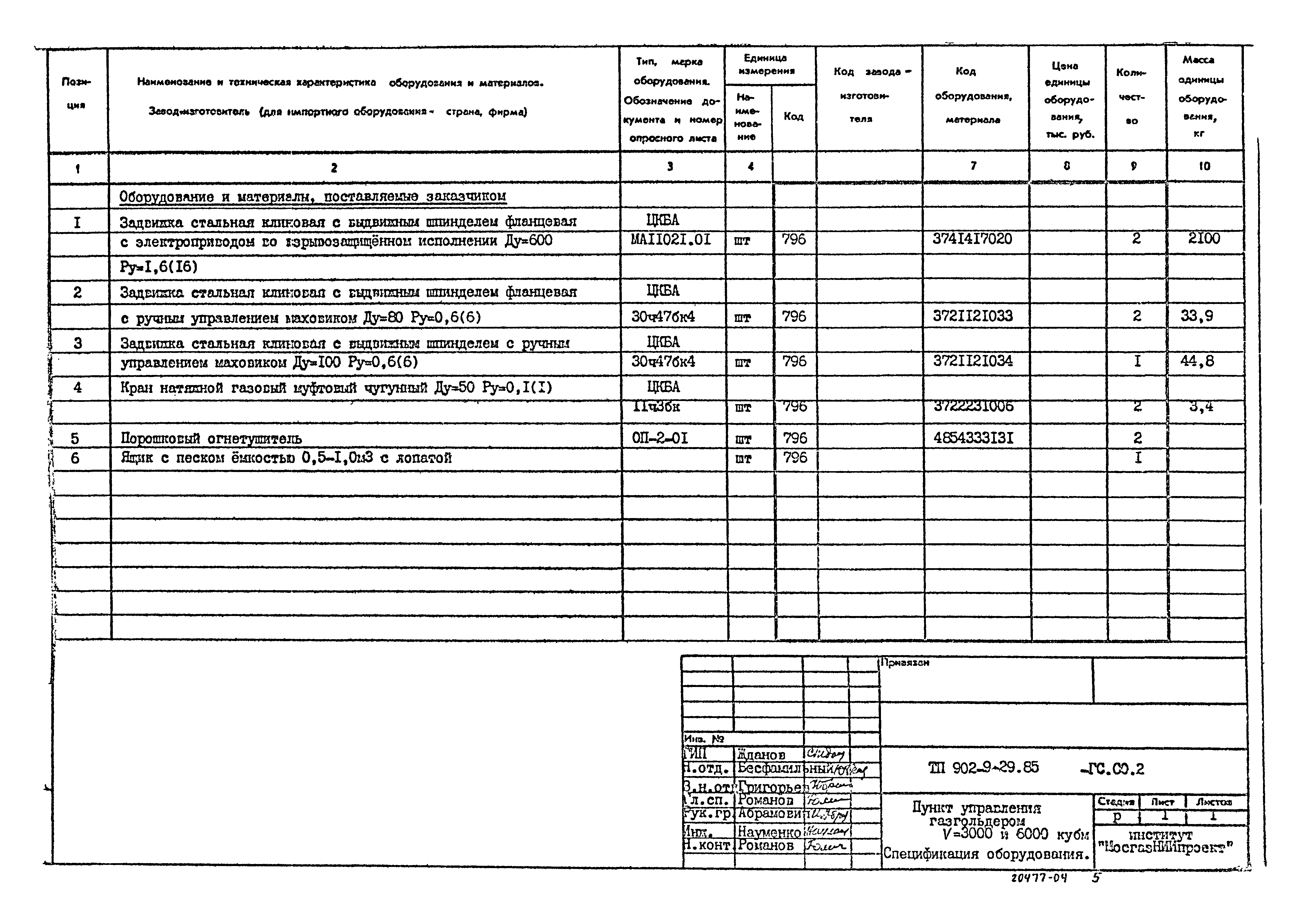 Типовой проект 902-9-29.85