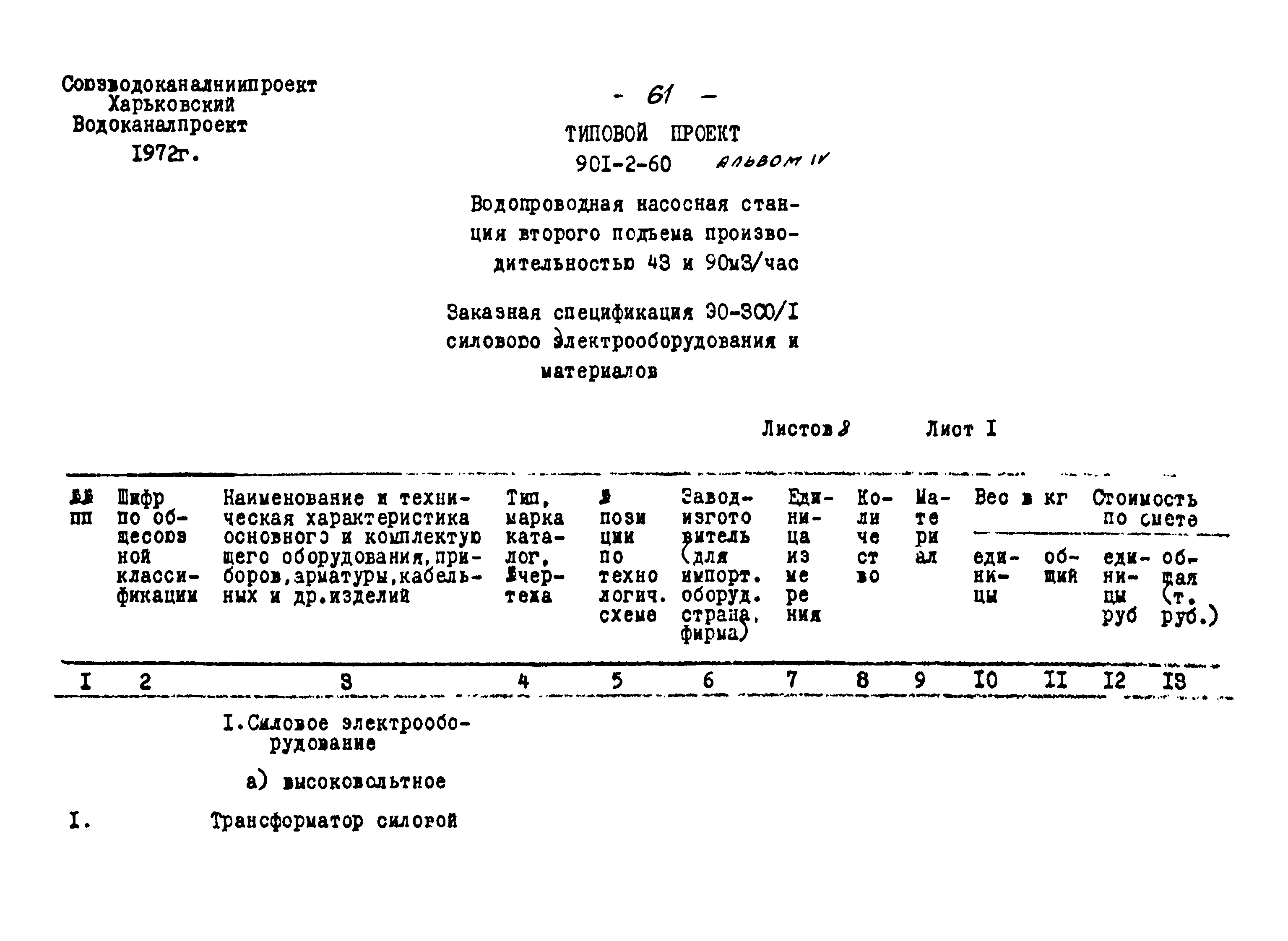 Типовой проект 901-2-60