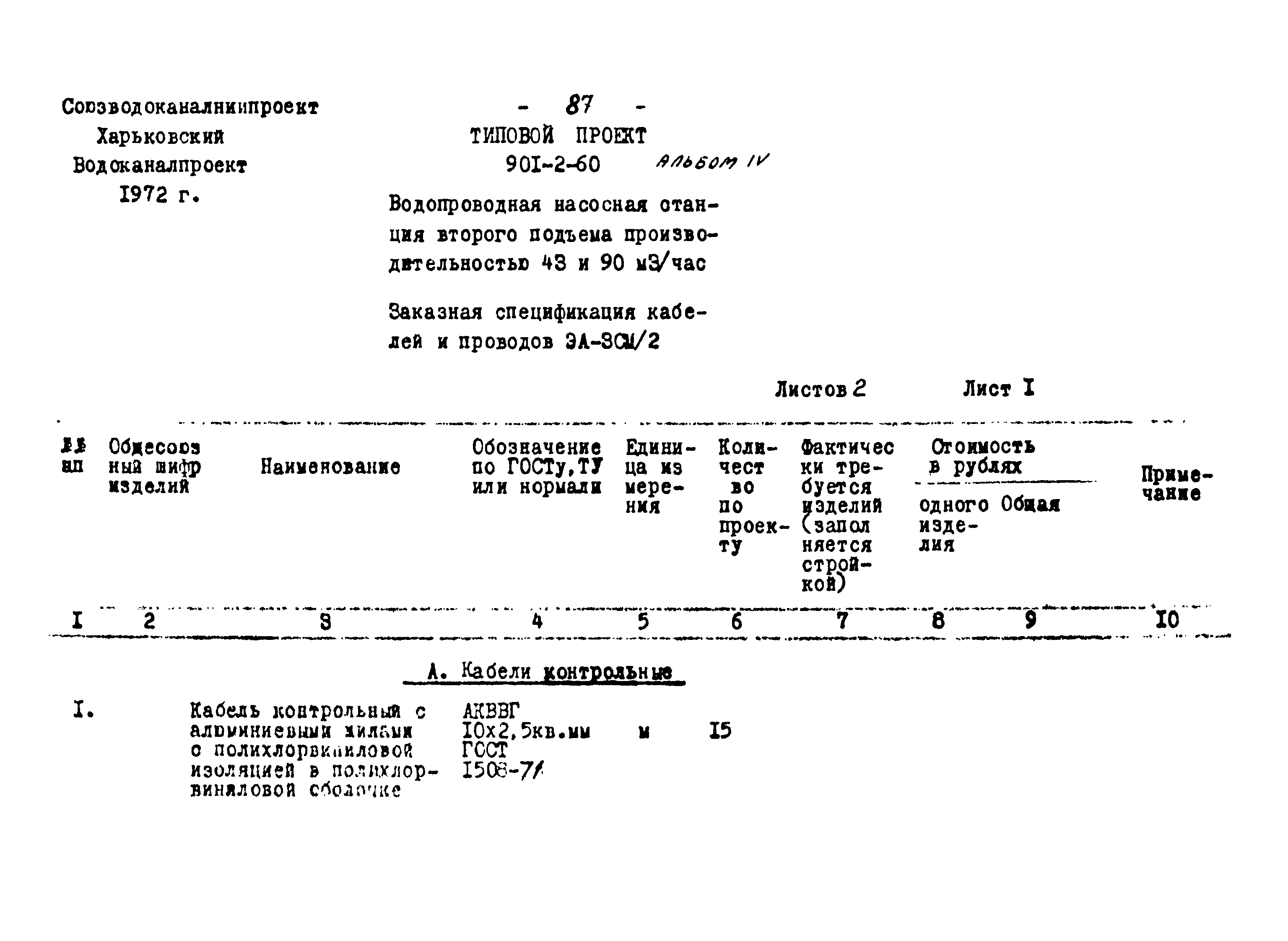 Типовой проект 901-2-60