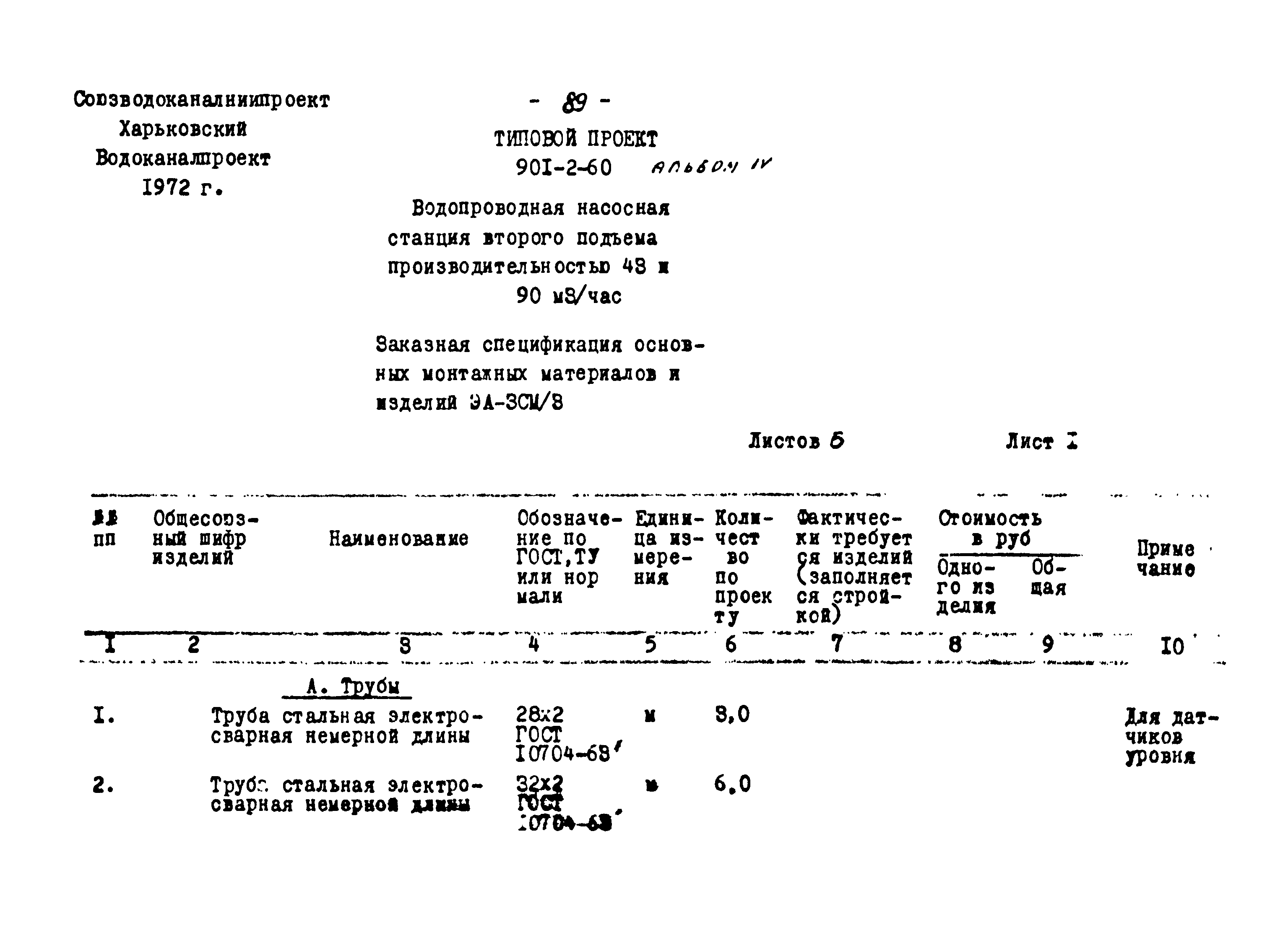 Типовой проект 901-2-60