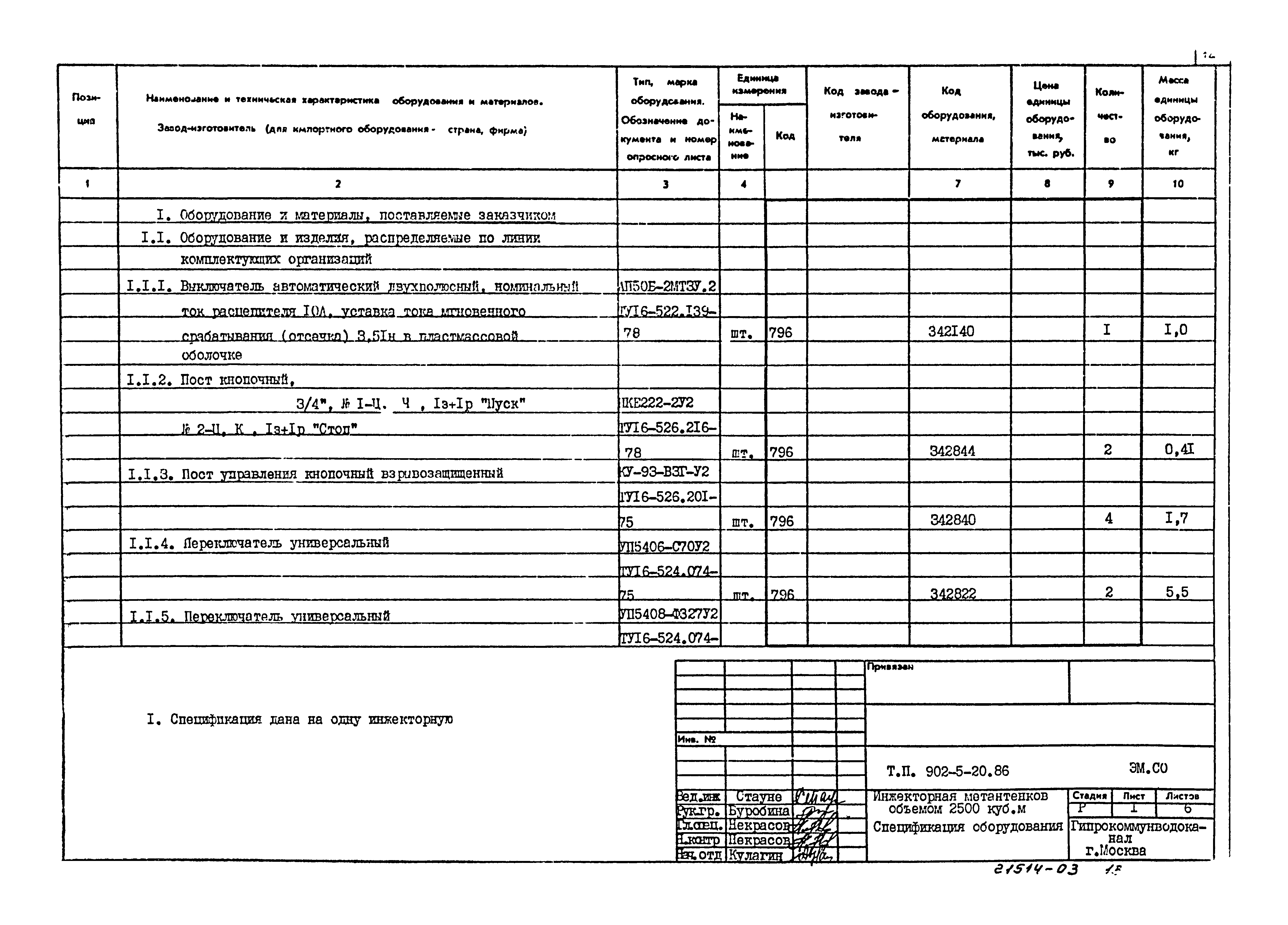 Типовой проект 902-5-20.86