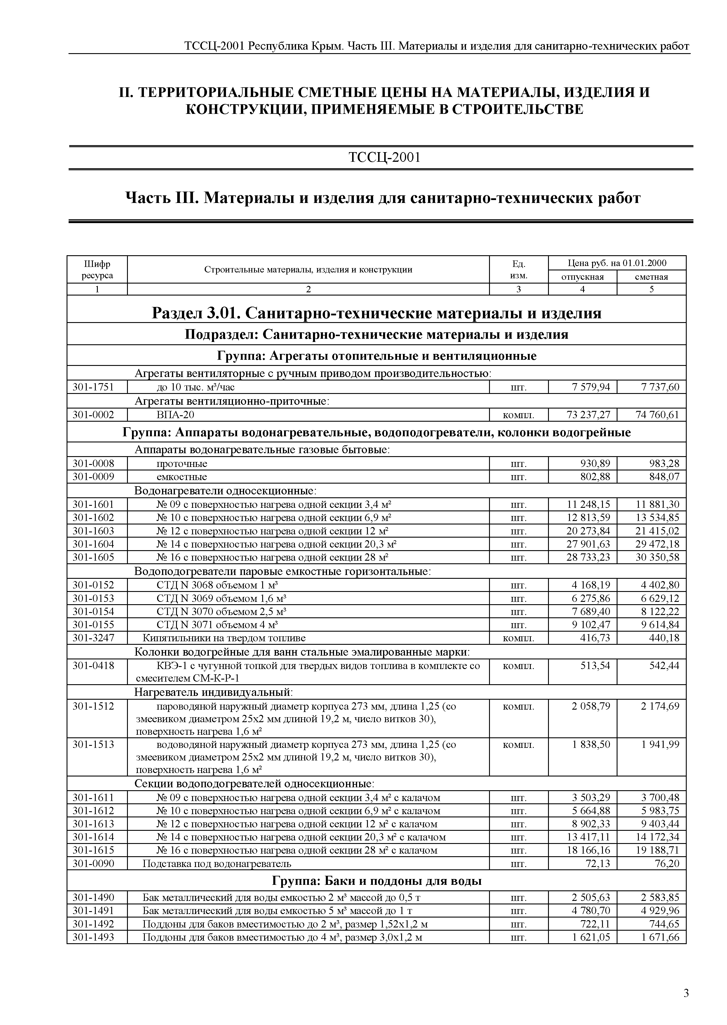 ТССЦ 81-01-2001 Республика Крым