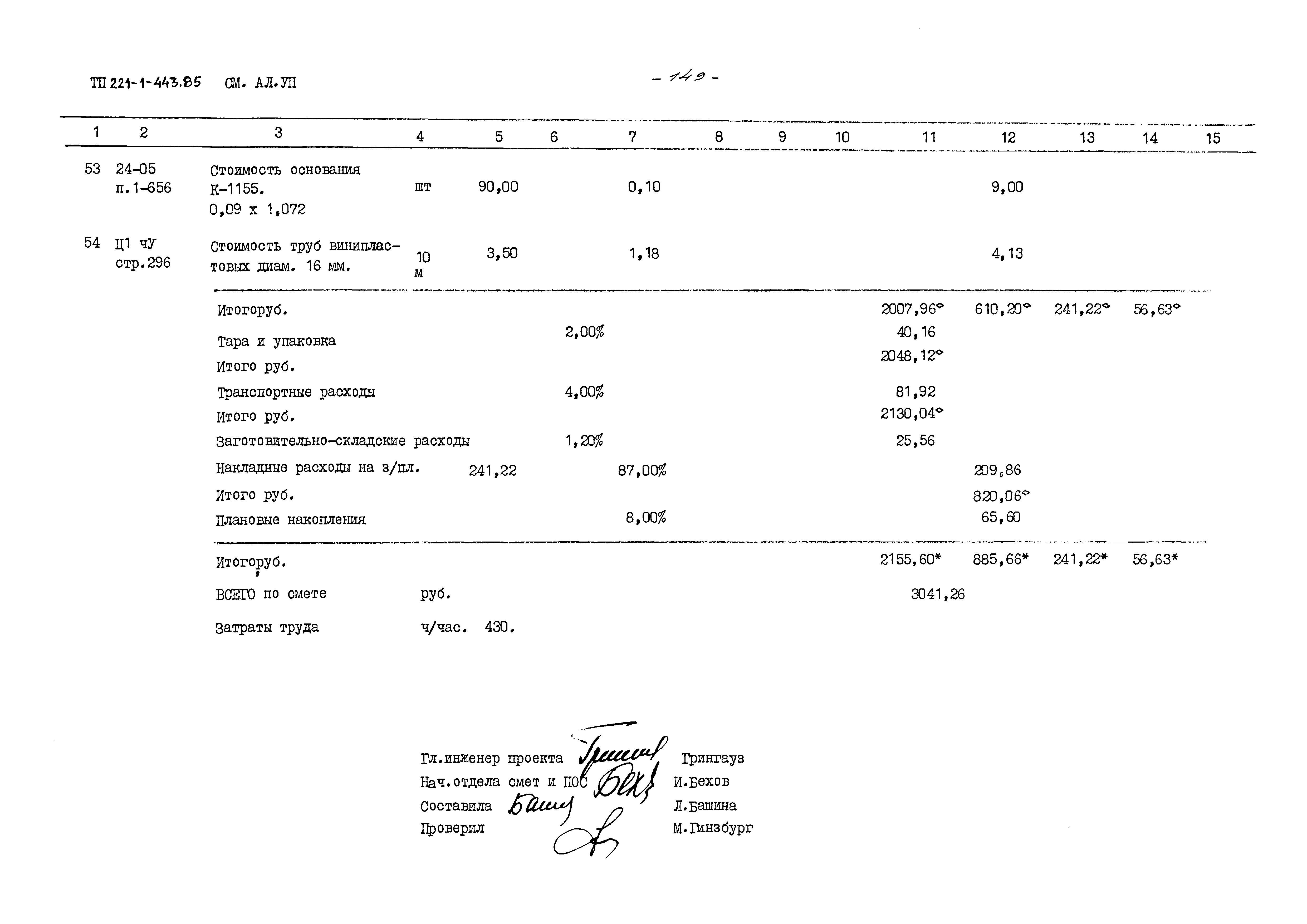 Типовой проект 221-1-443.85