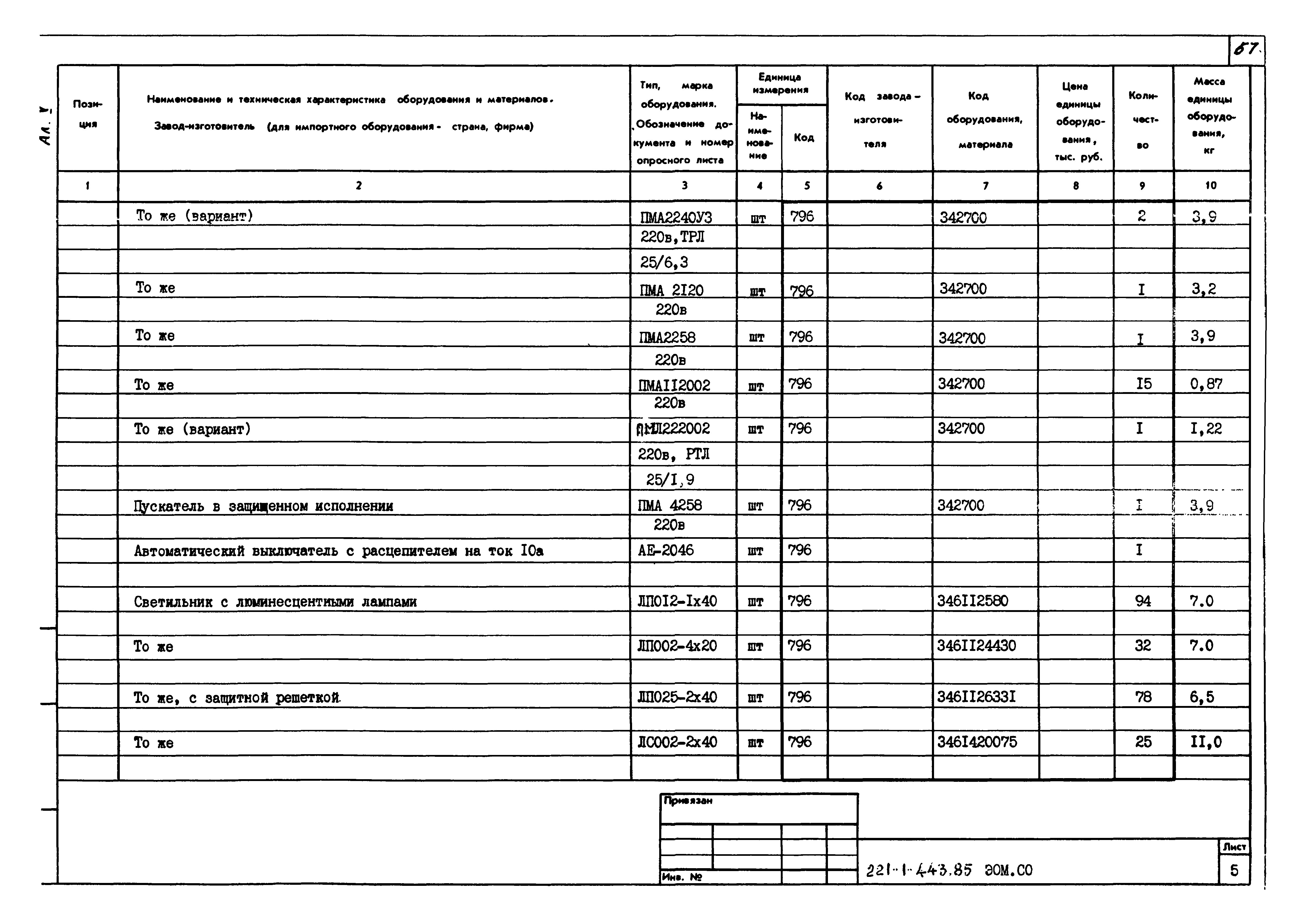 Типовой проект 221-1-443.85