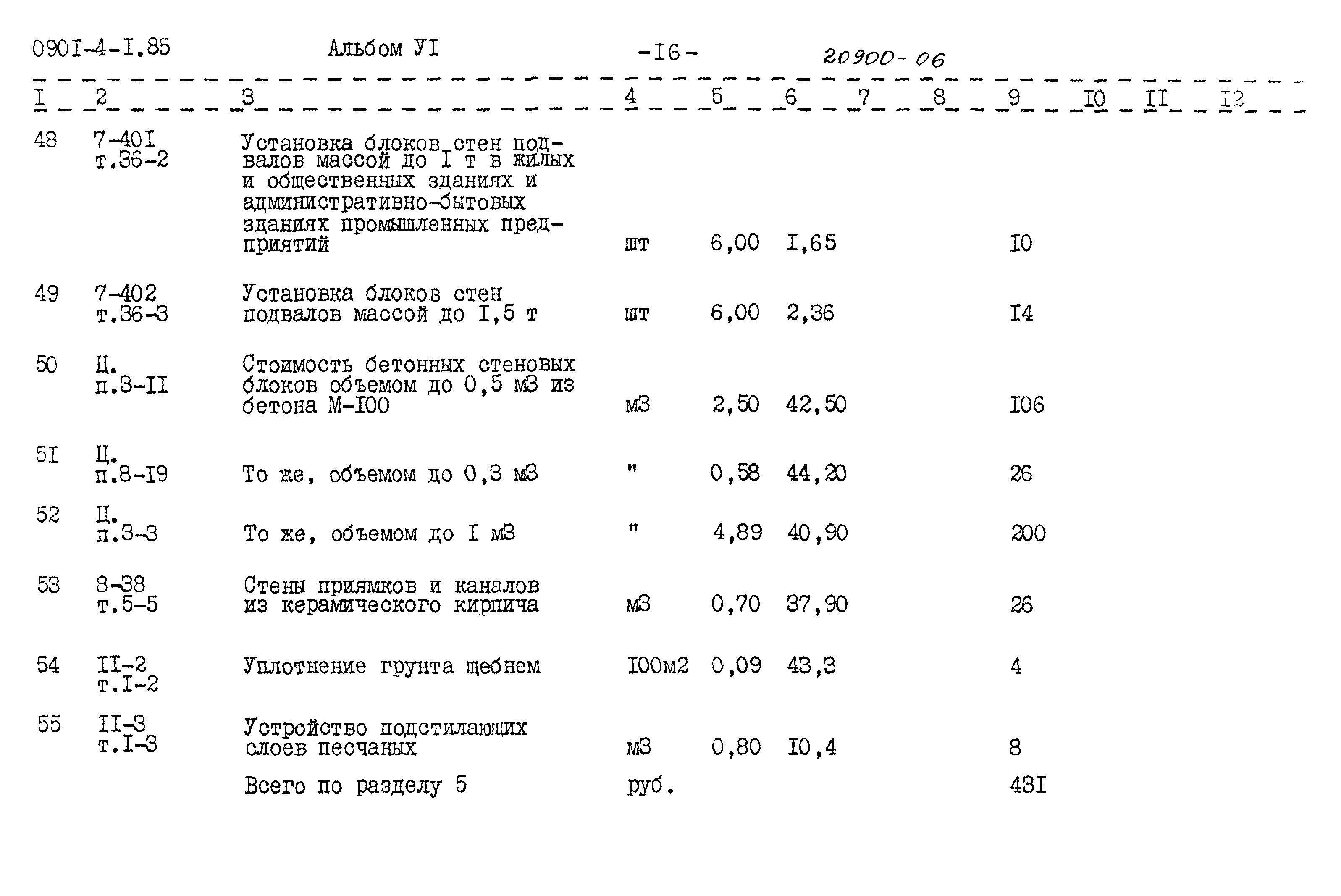 Типовой проект 0901-4-1.85