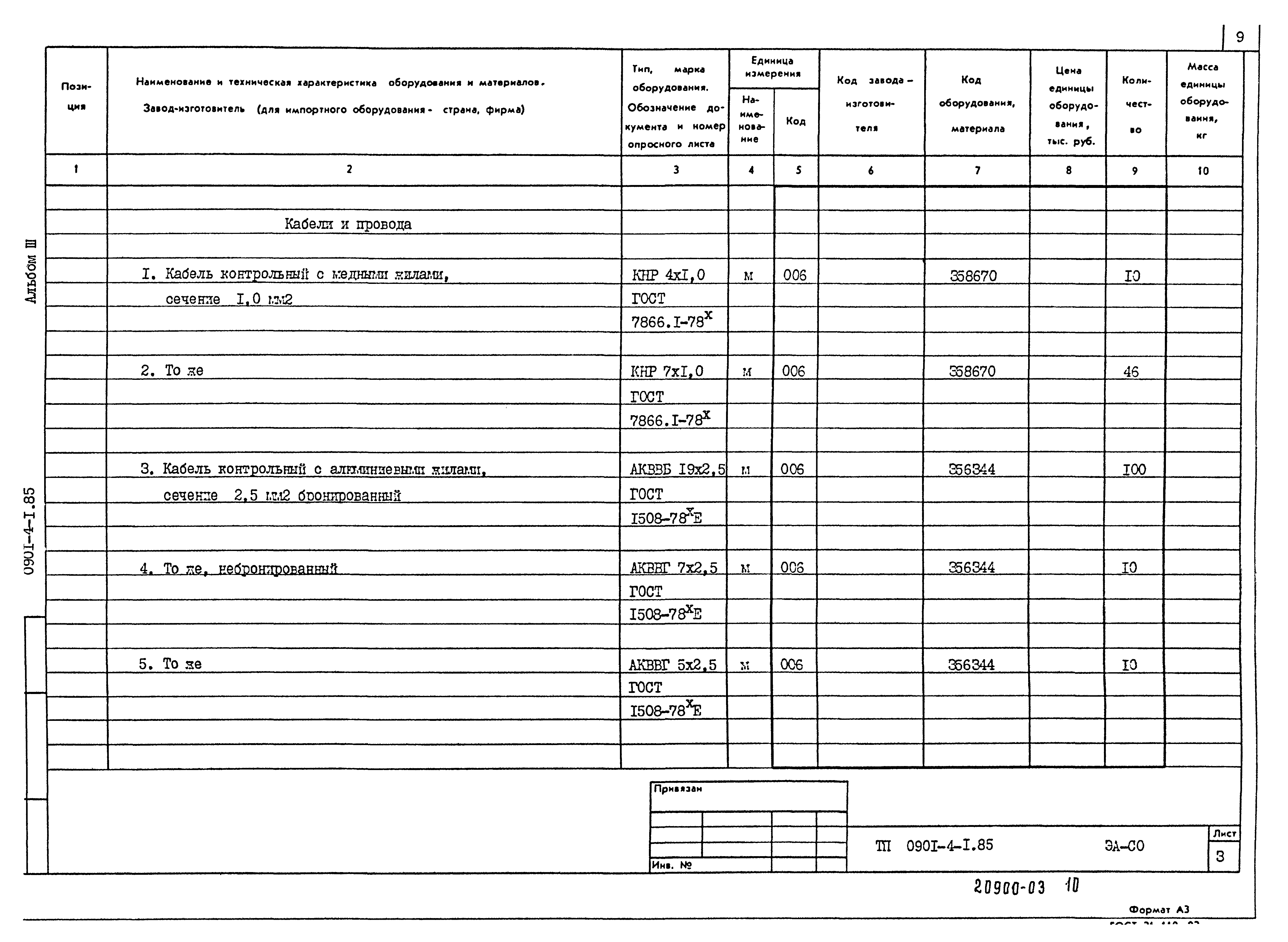 Типовой проект 0901-4-1.85