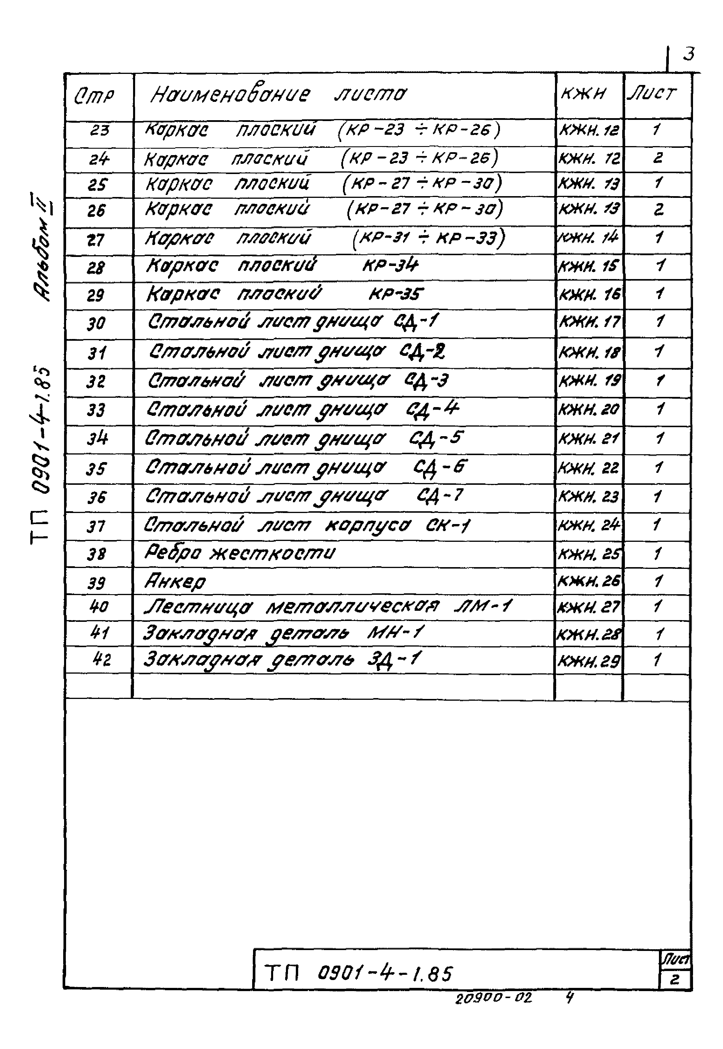 Типовой проект 0901-4-1.85