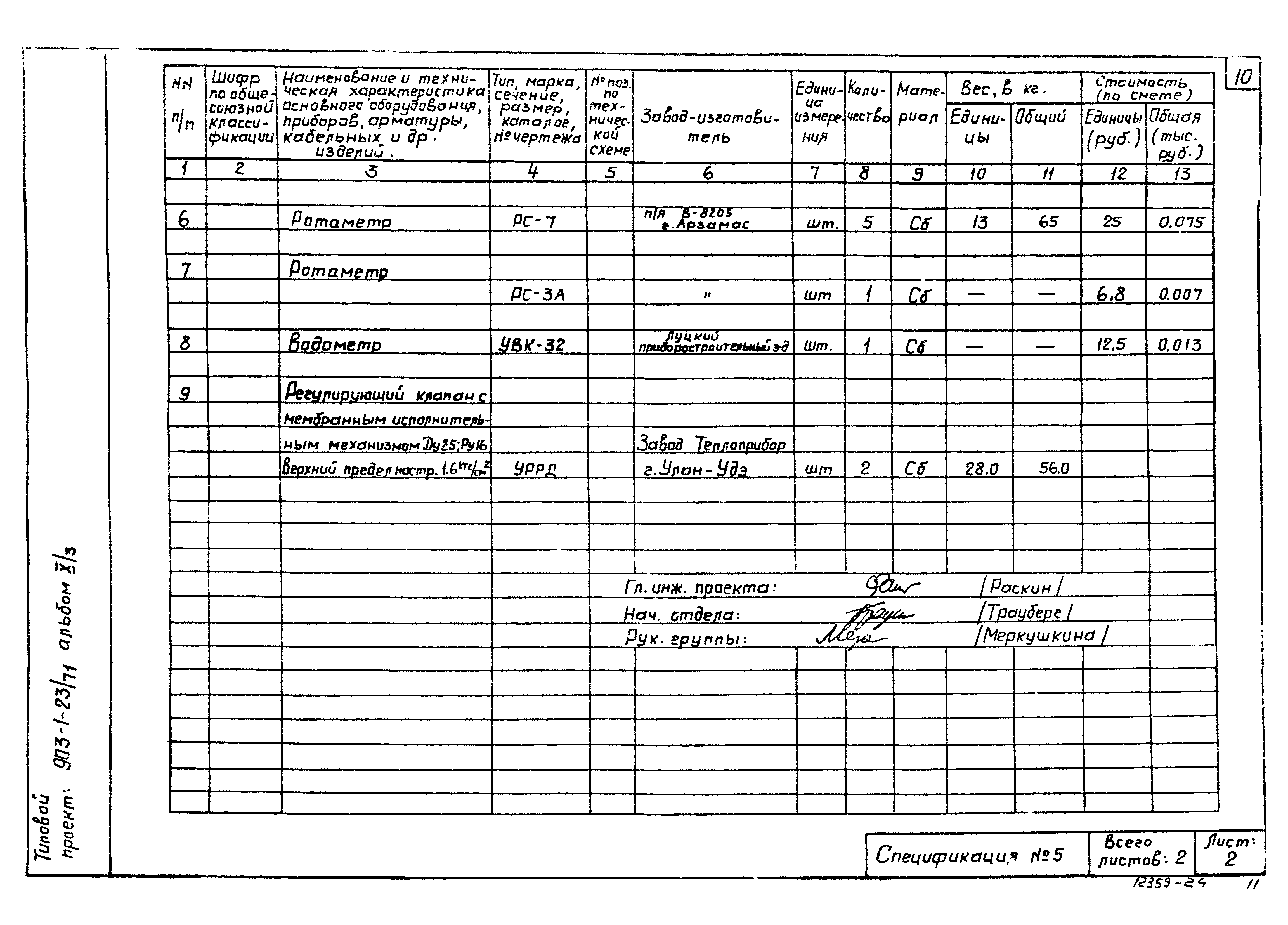 Типовой проект 903-1-23/71