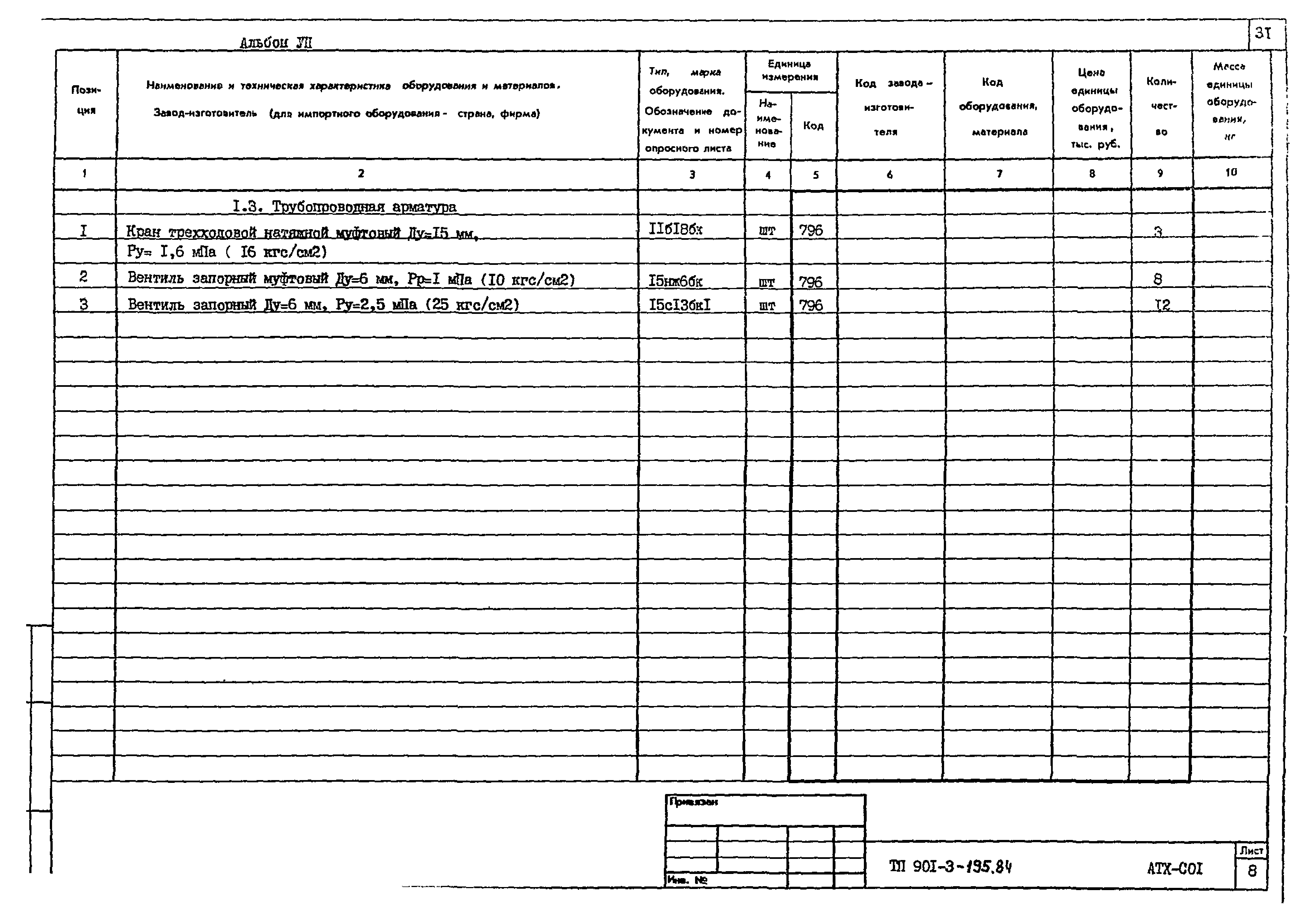 Типовой проект 901-3-195.84