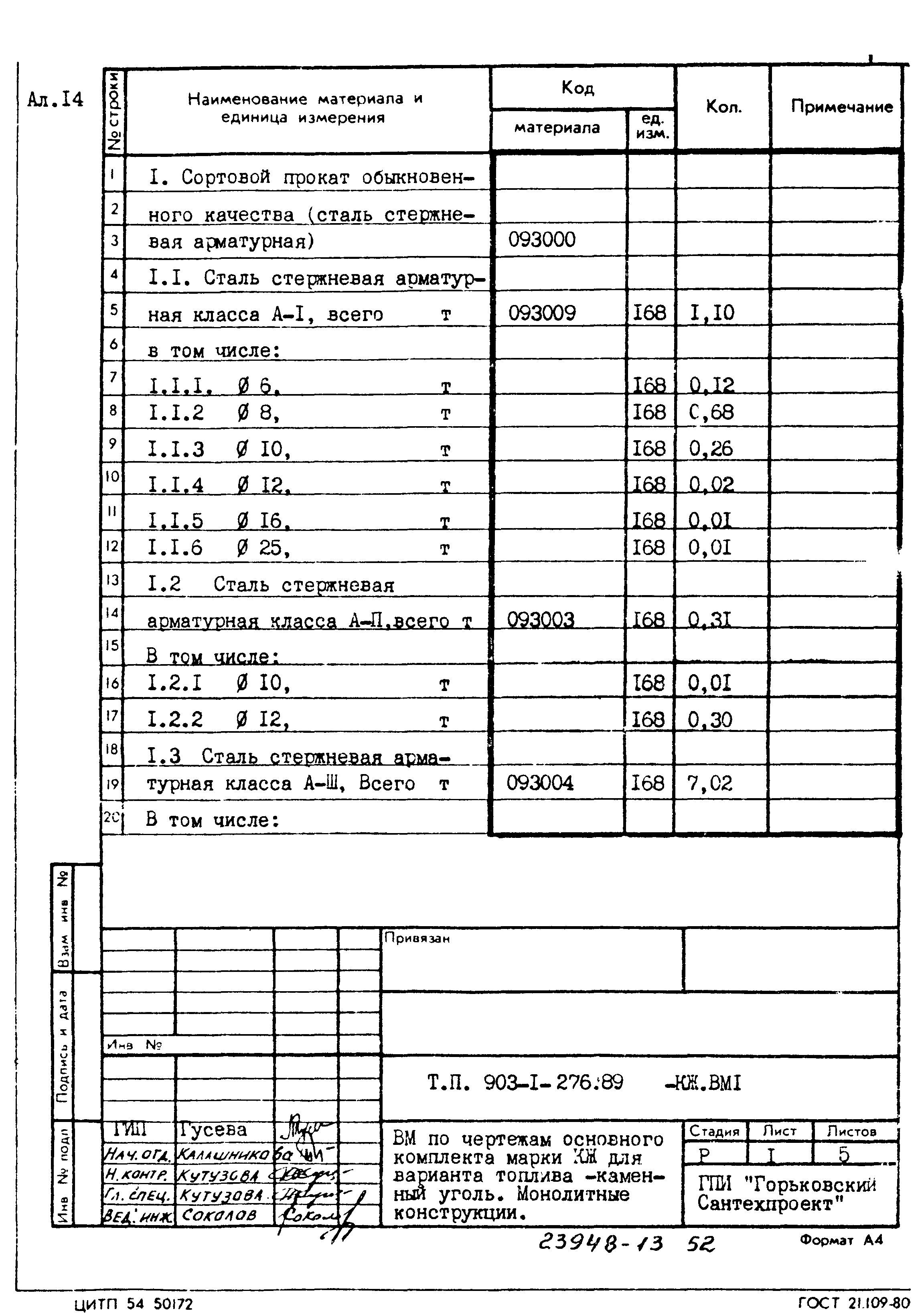 Типовой проект 903-1-276.89