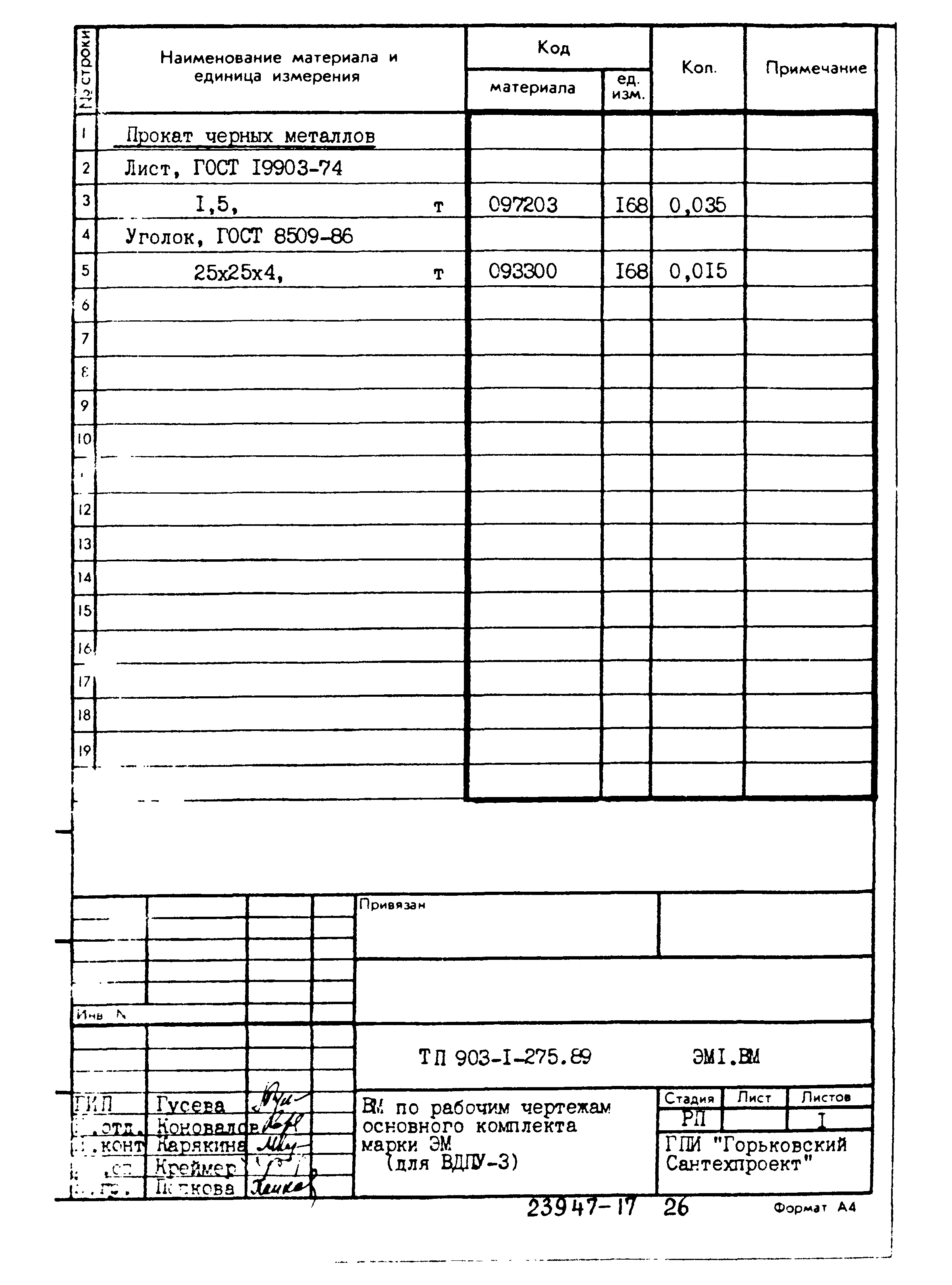 Типовой проект 903-1-275.89