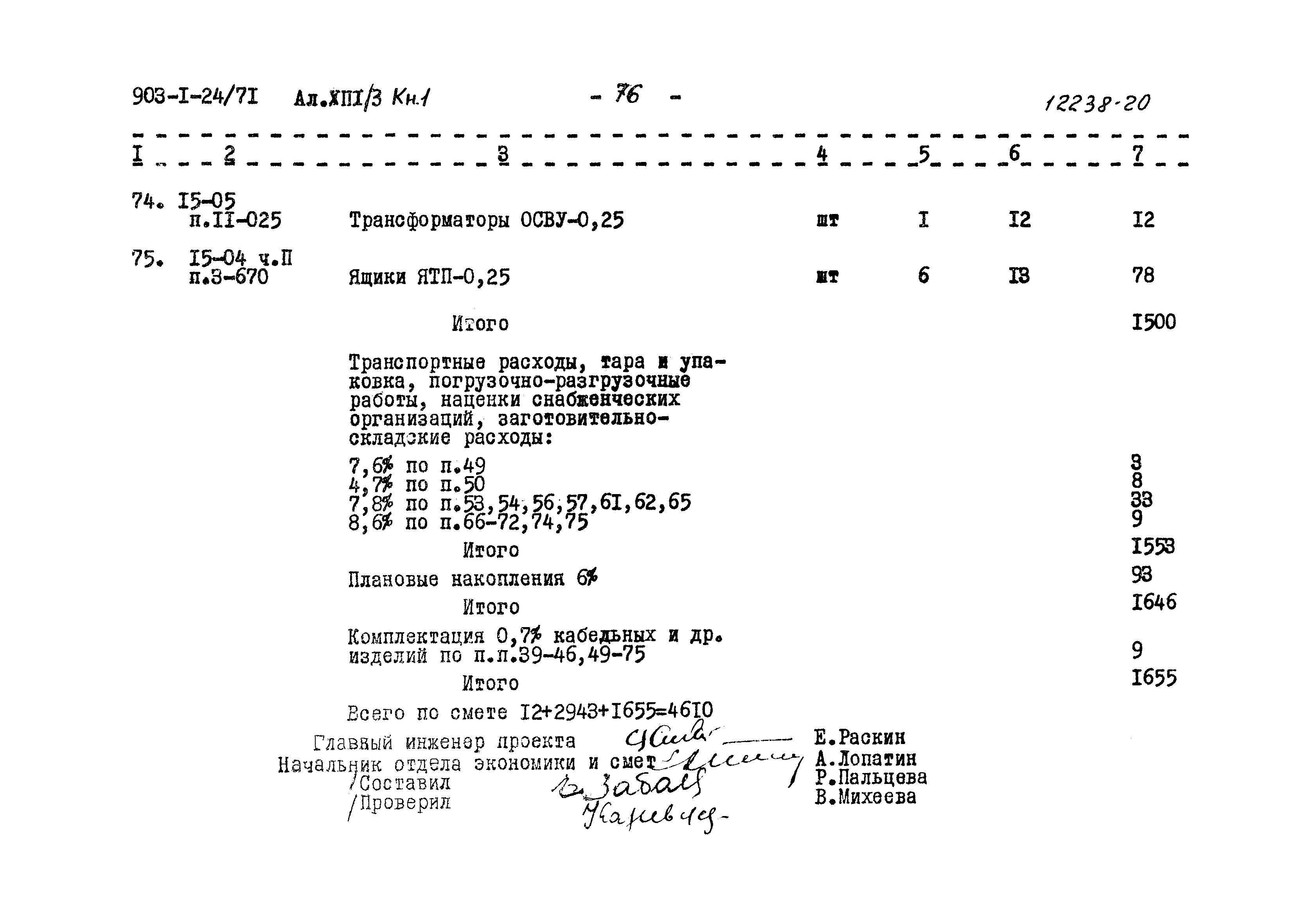 Типовой проект 903-1-24/71