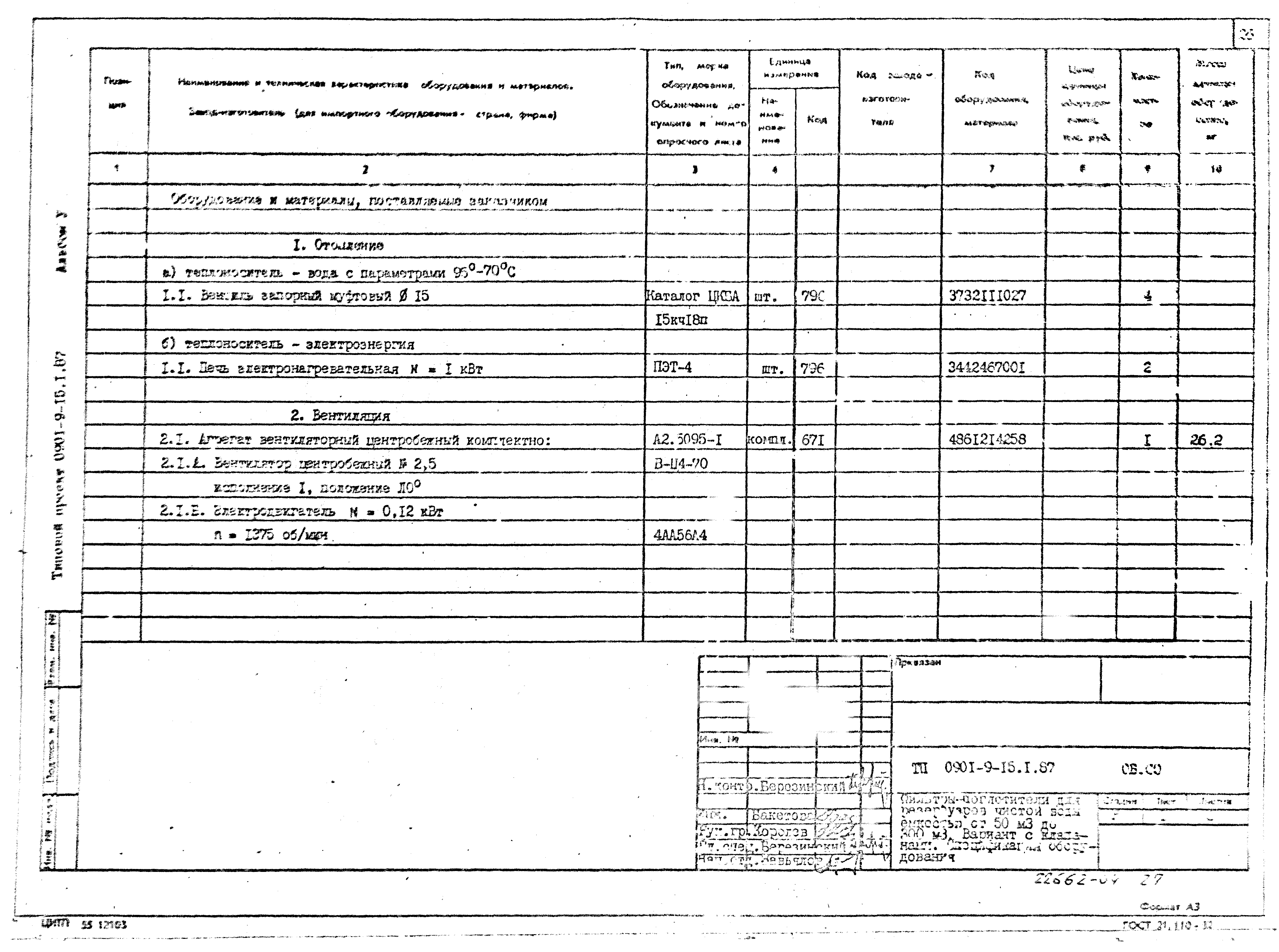 Типовой проект 0901-9-15.2.87