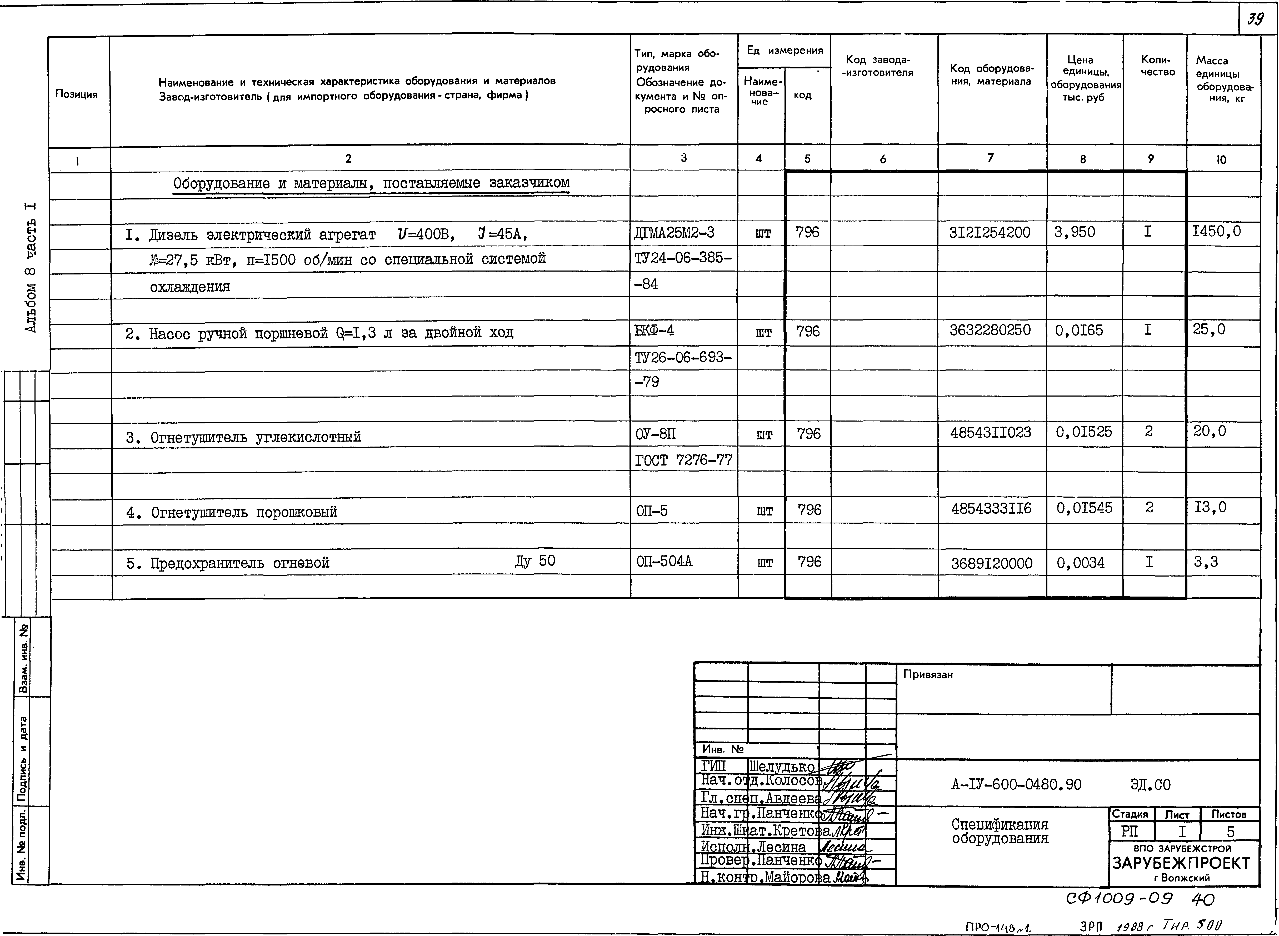 Типовые проектные решения А-IV-600-0480.90