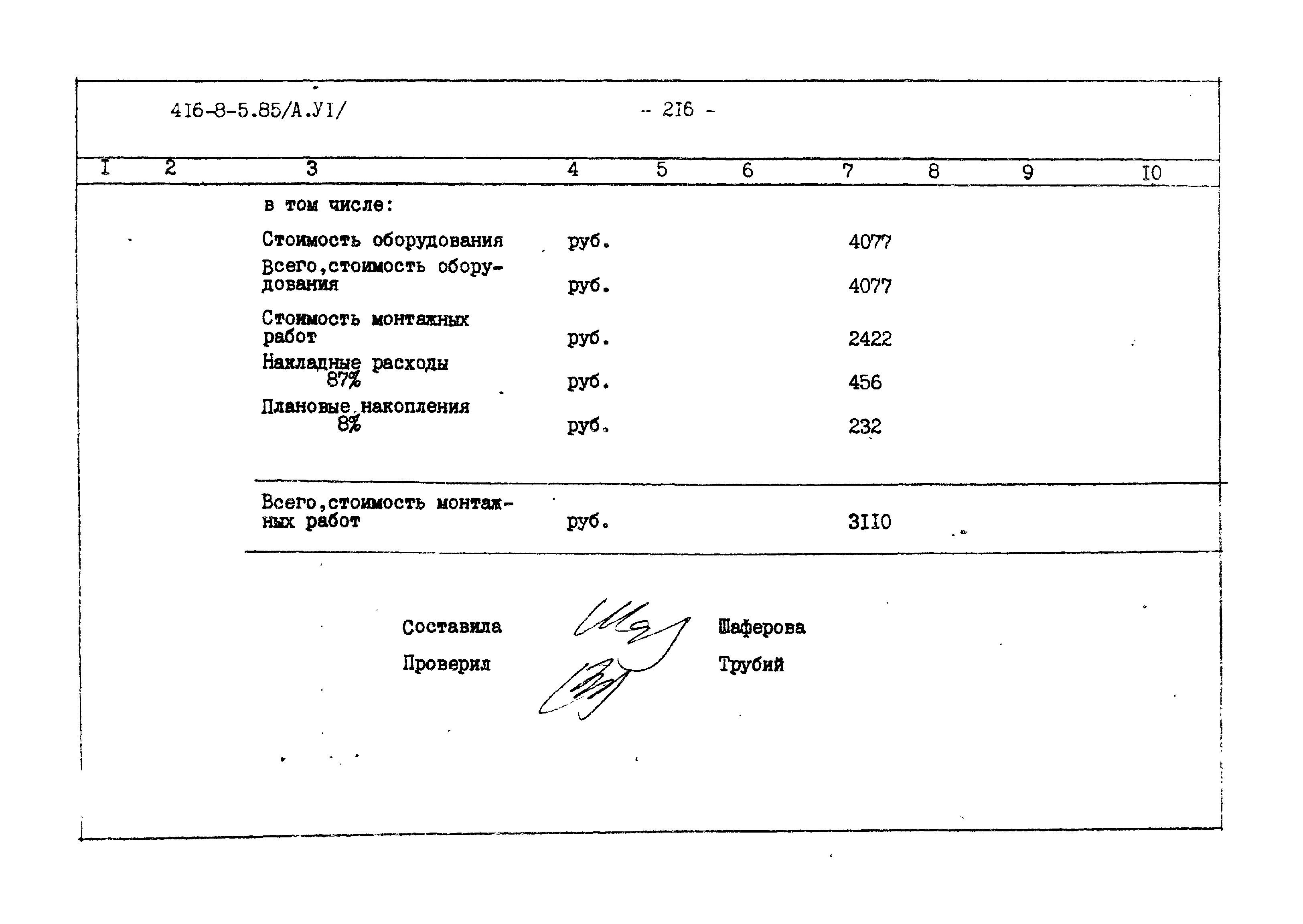 Типовой проект 416-8-5.85