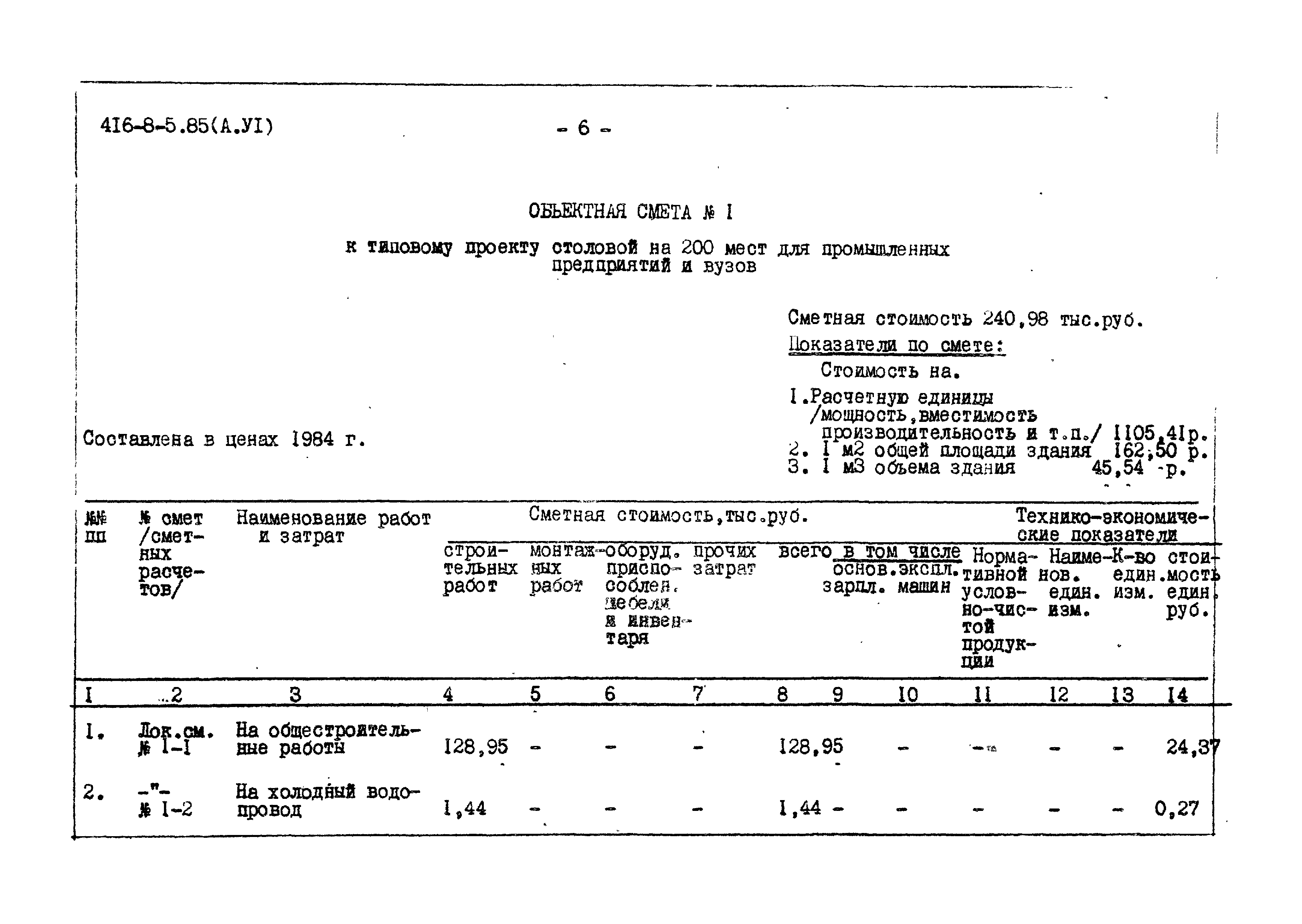 Типовой проект 416-8-5.85