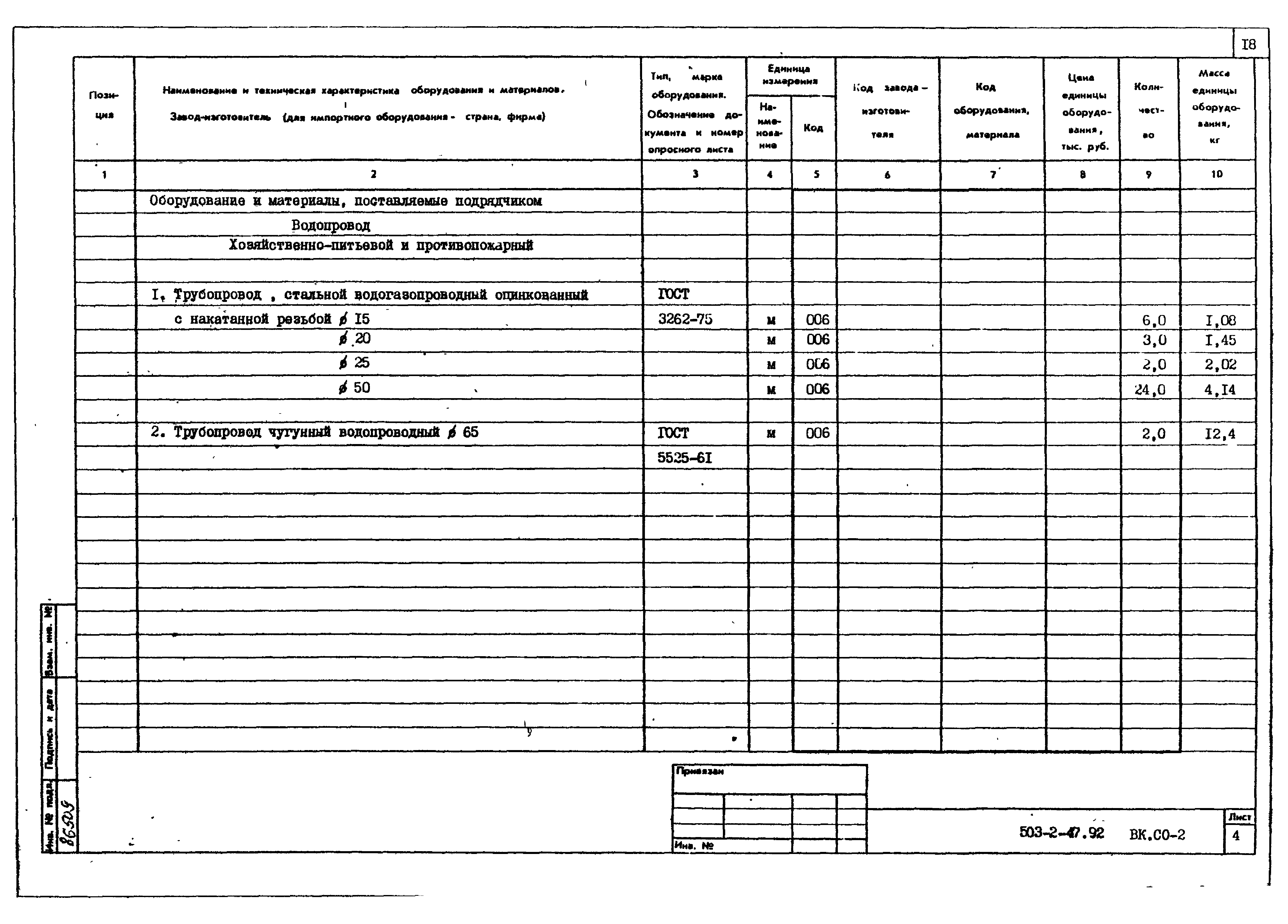 Типовой проект 503-2-47.92