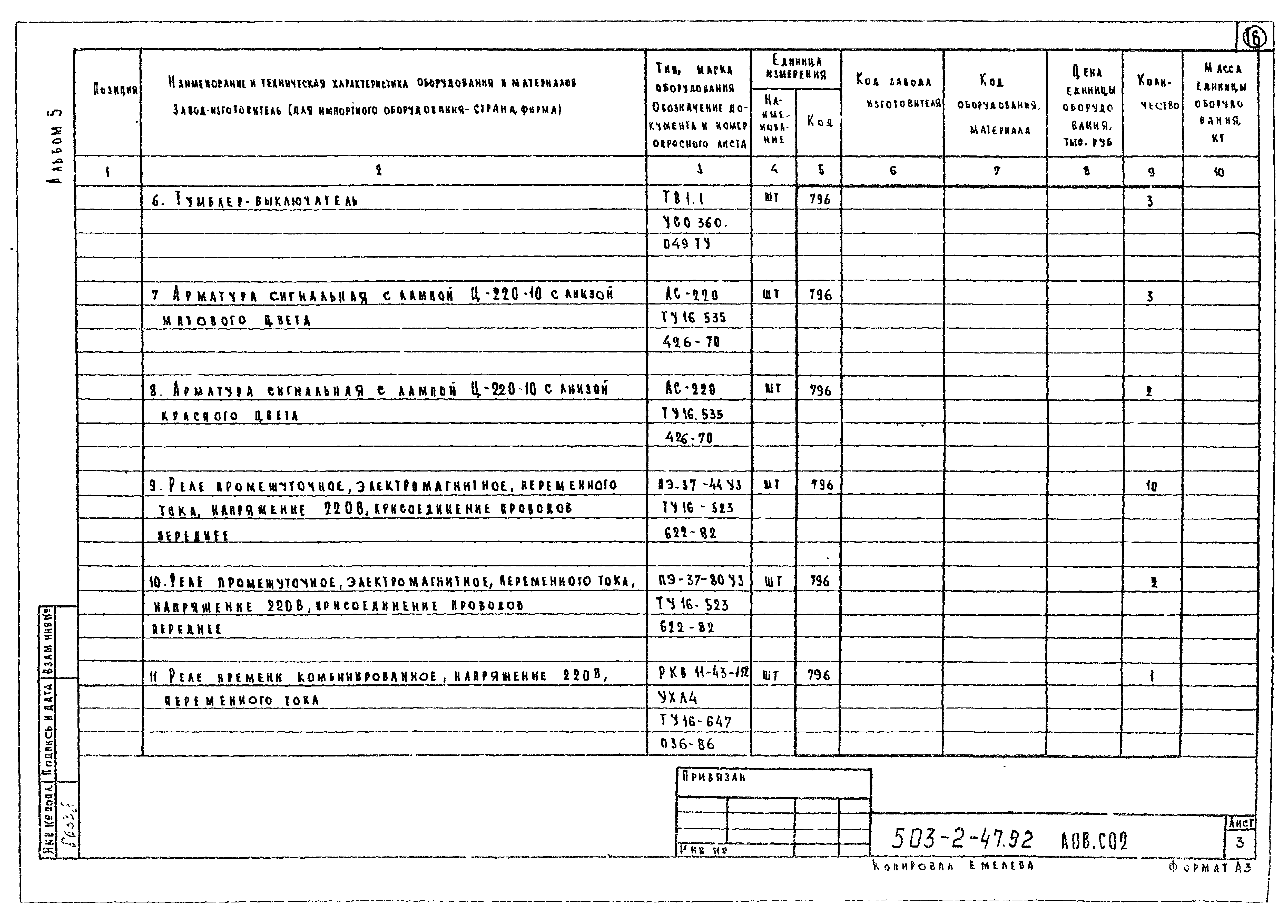 Типовой проект 503-2-47.92