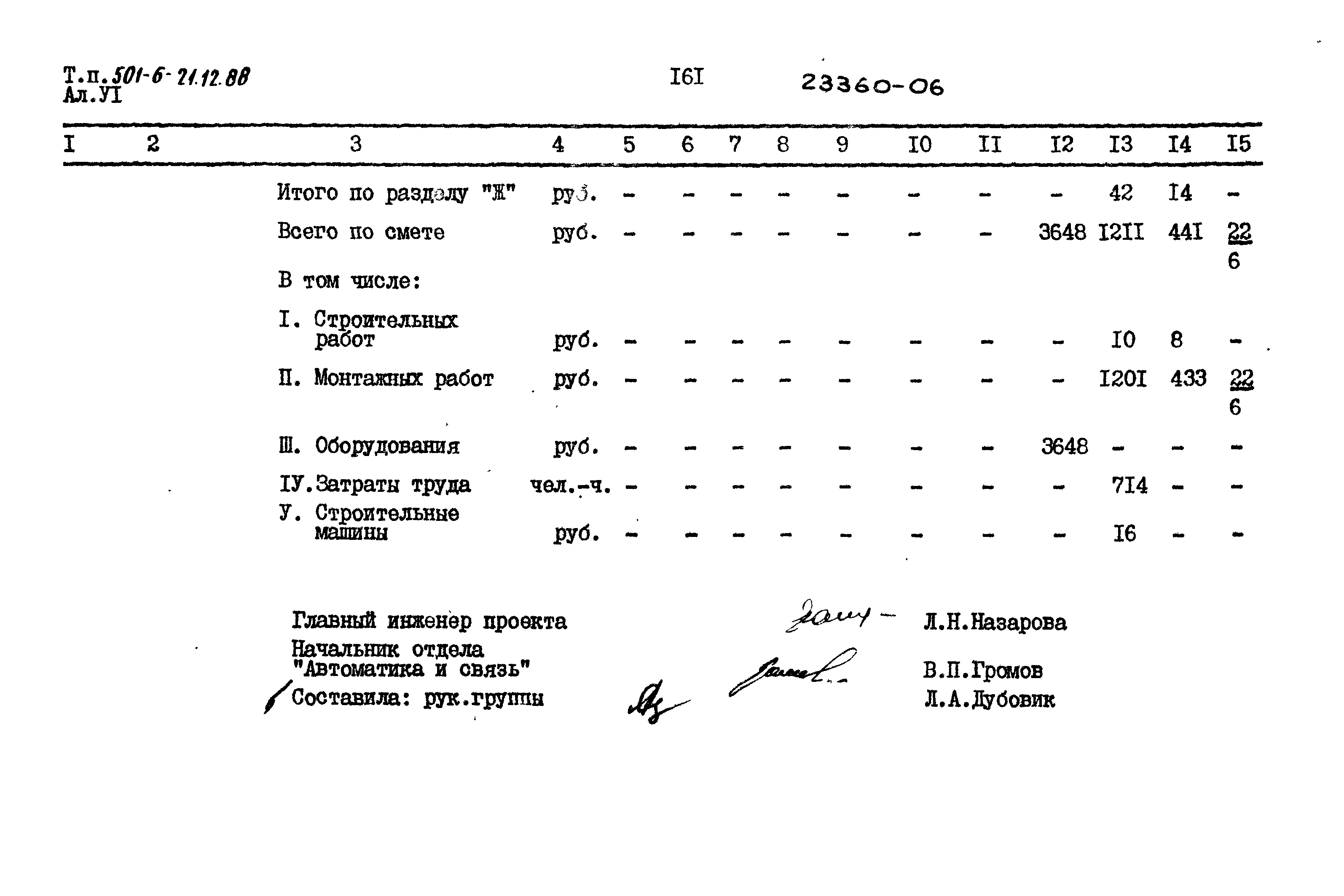 Типовой проект 501-6-21.12.88