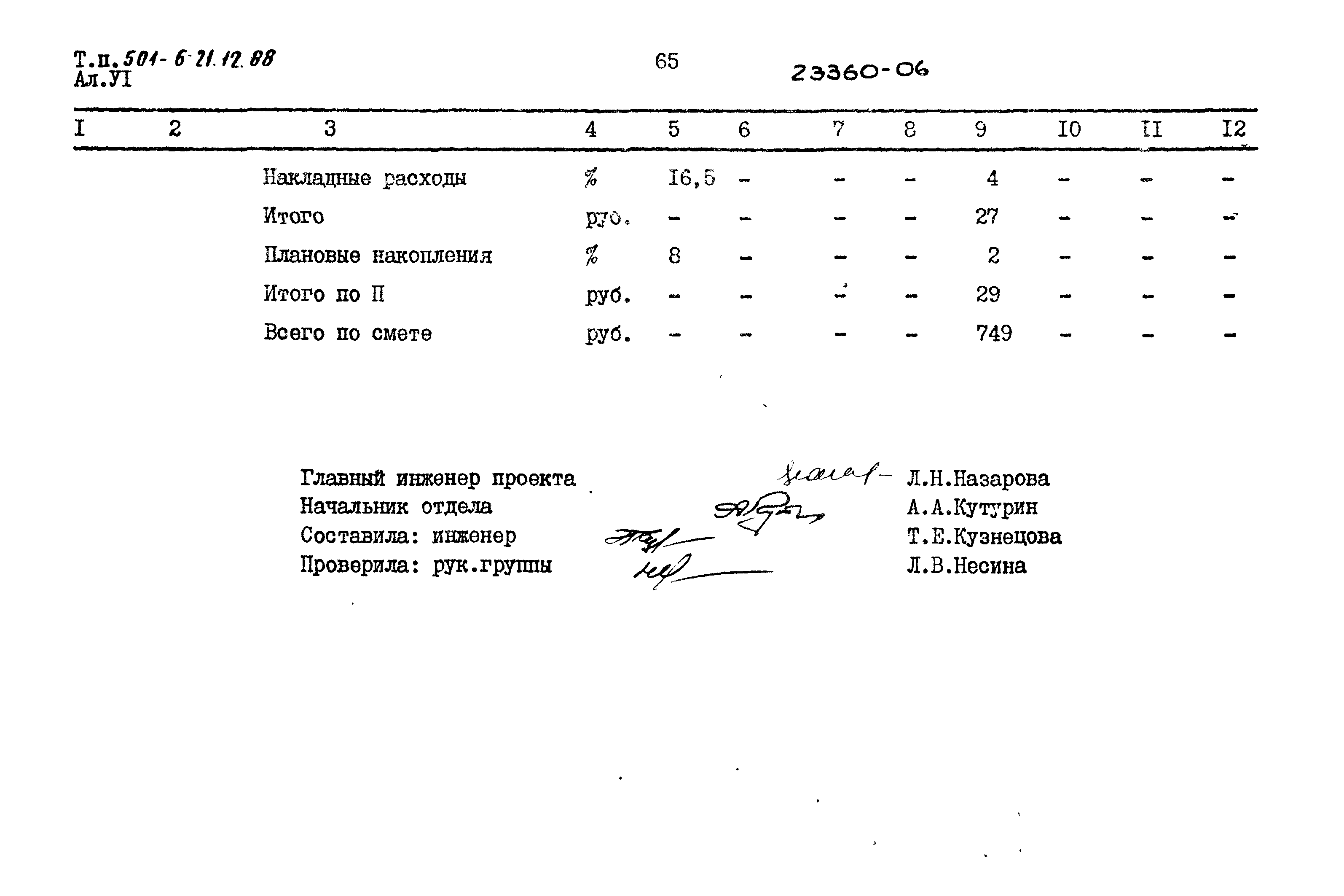 Типовой проект 501-6-21.12.88