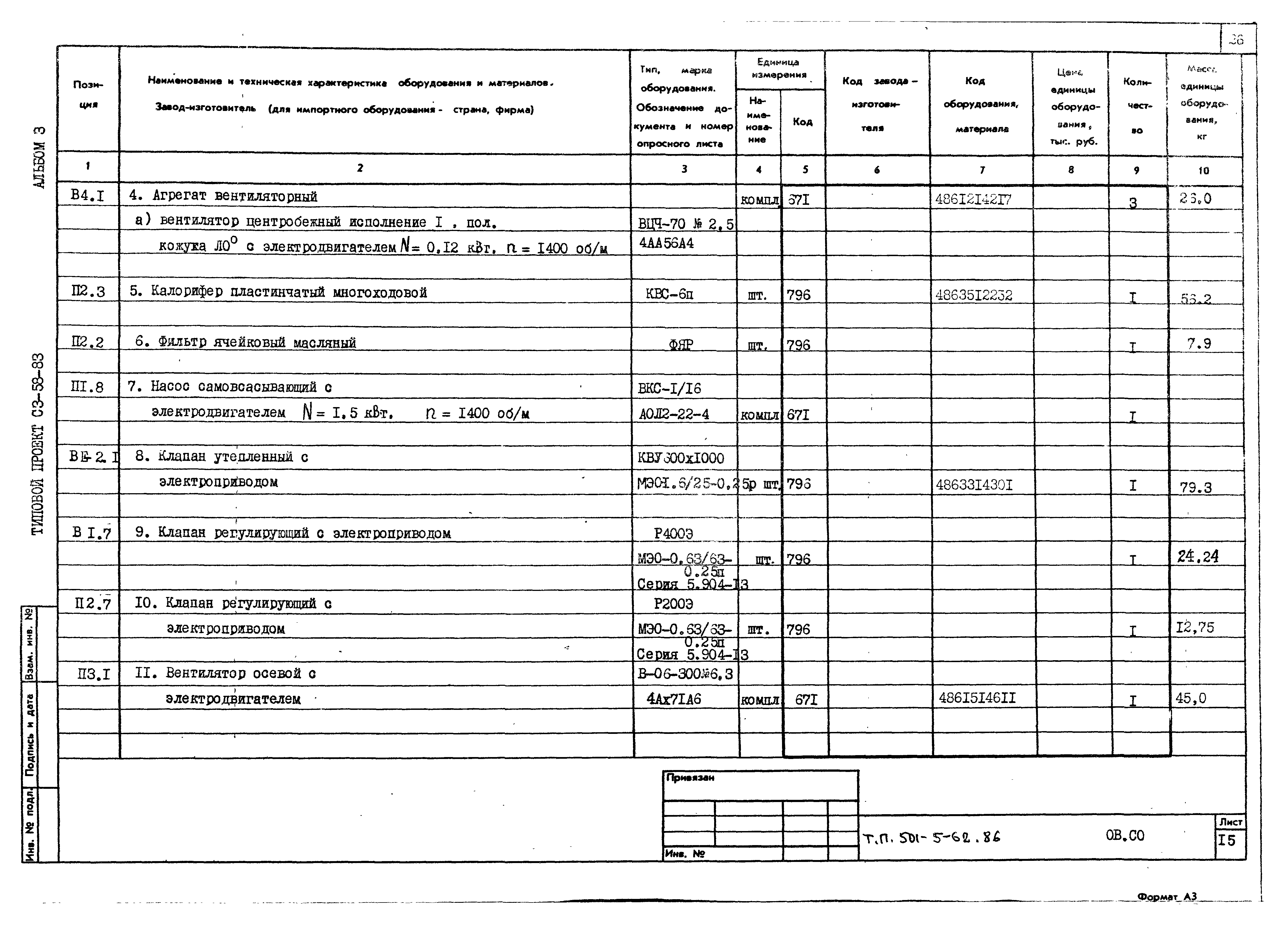 Типовой проект 501-5-62.86