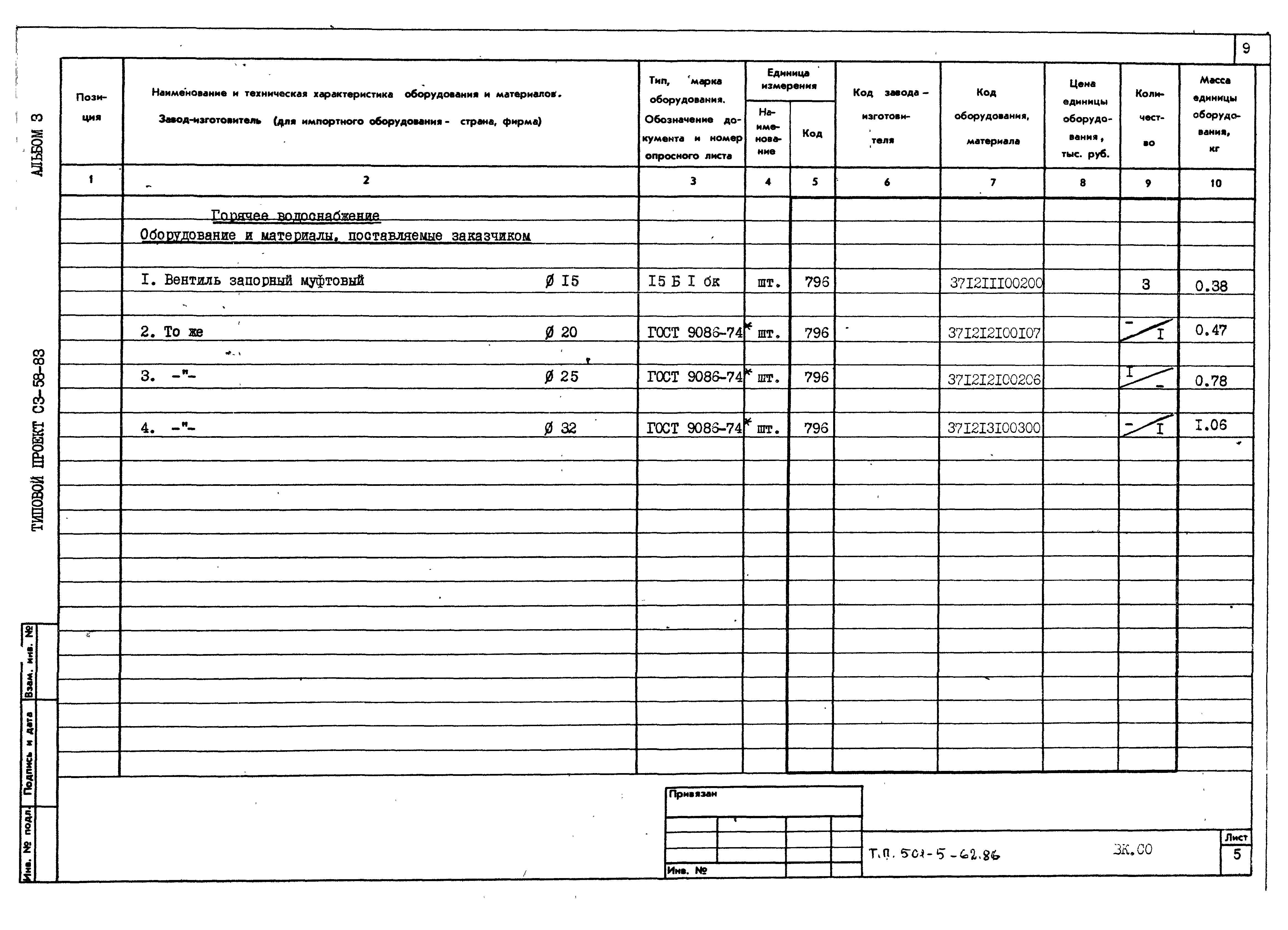 Типовой проект 501-5-62.86