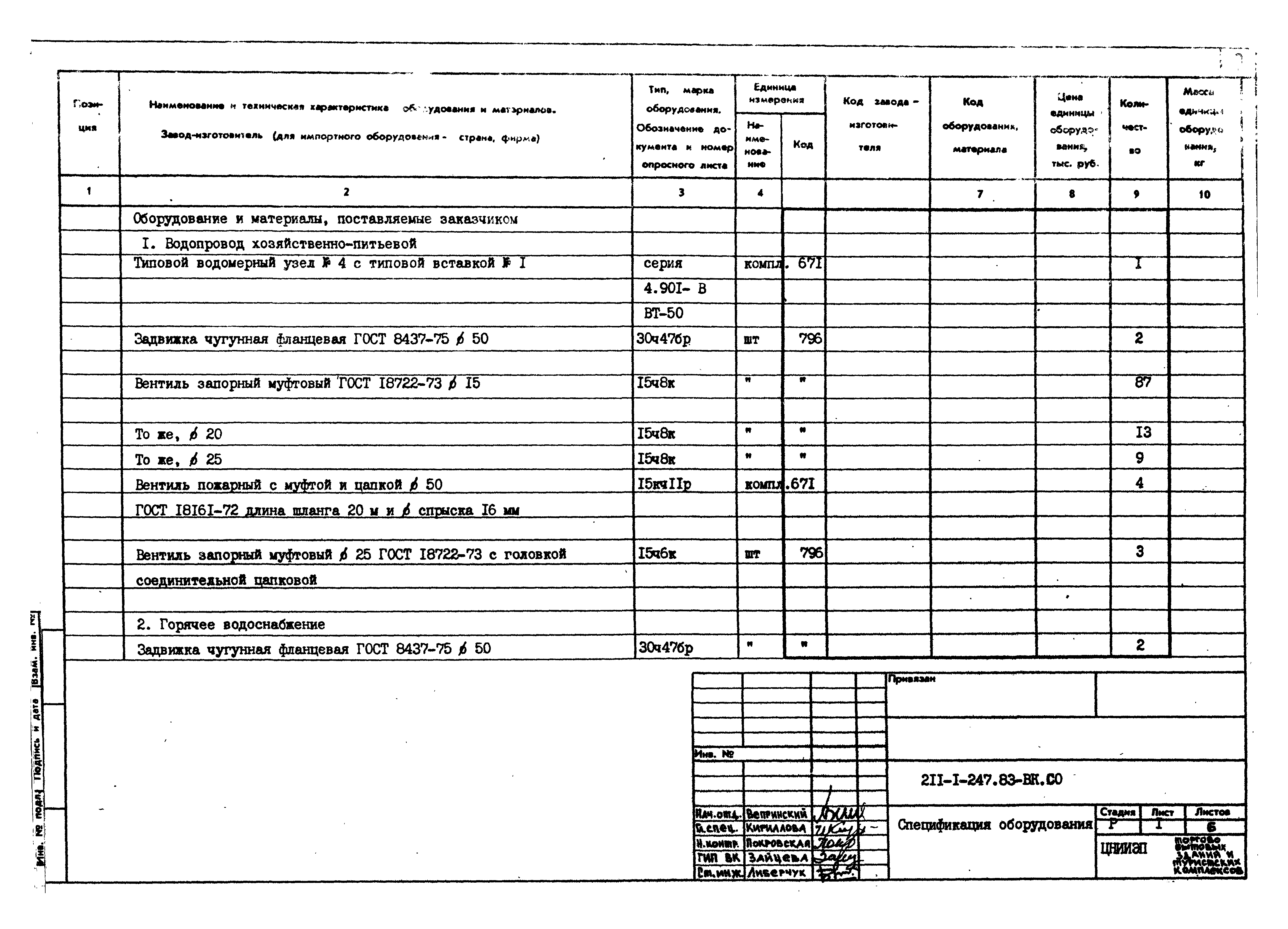 Типовой проект 211-1-247.83