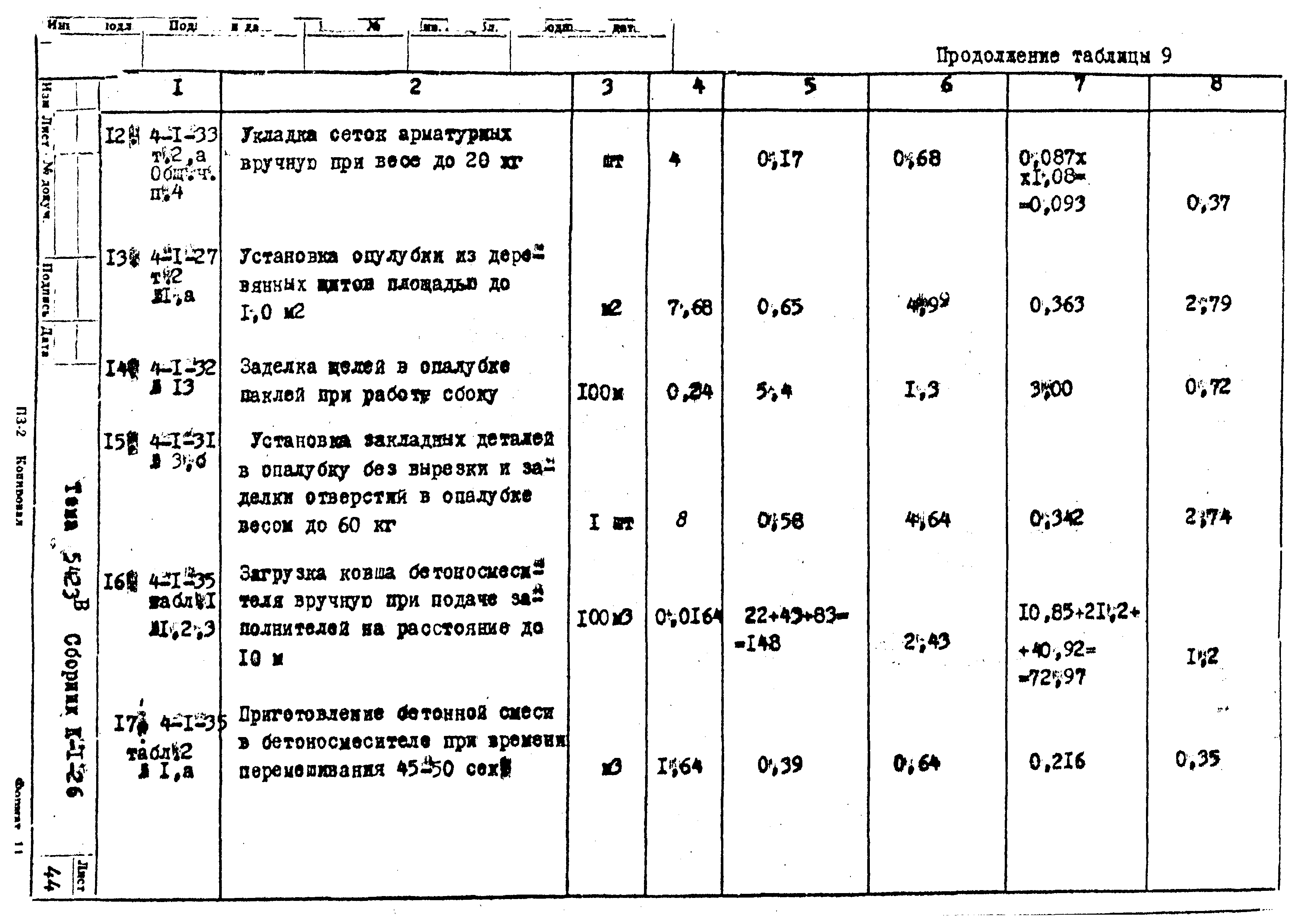 Технологическая карта К-1-26-1