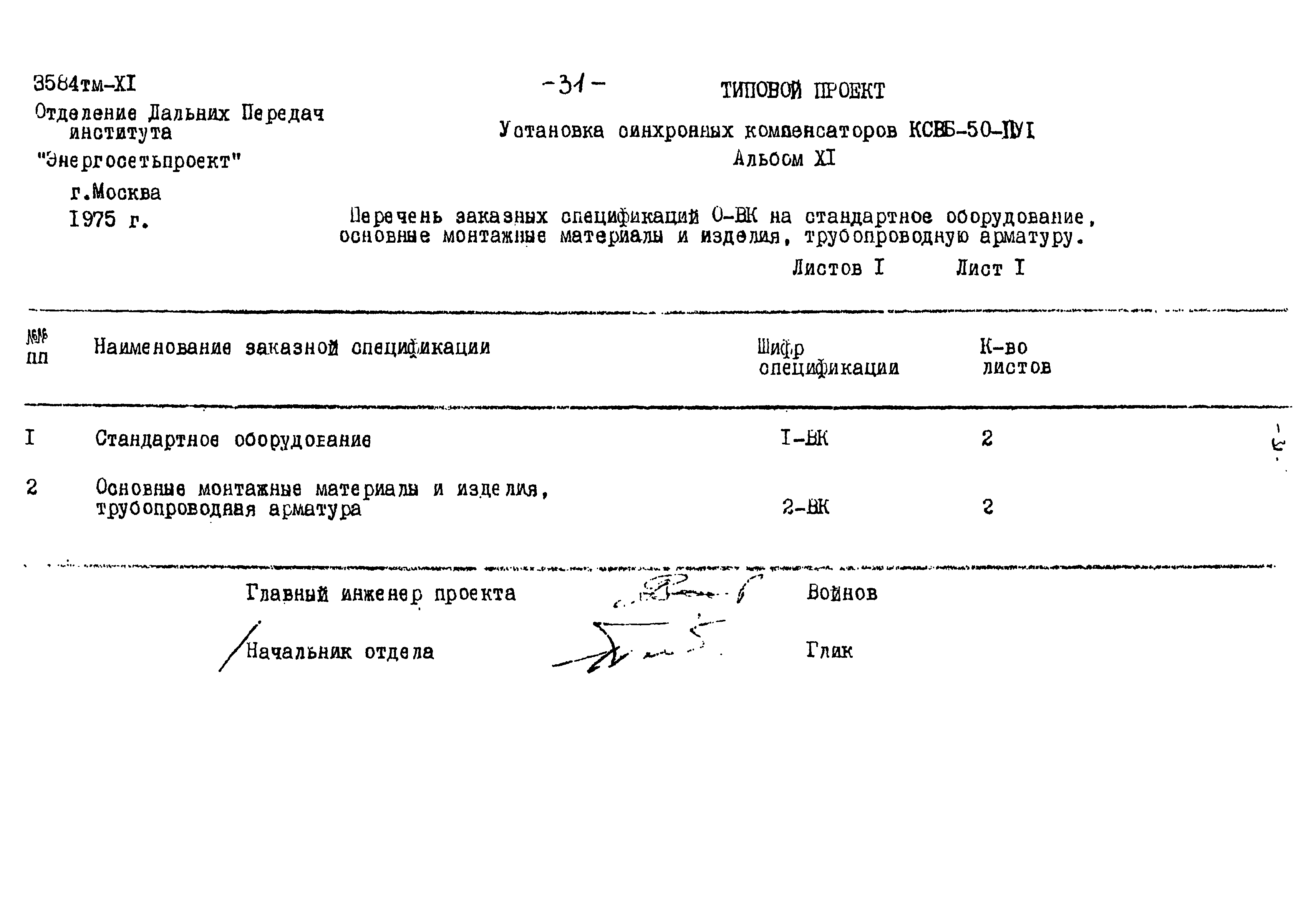 Типовой проект 3584тм