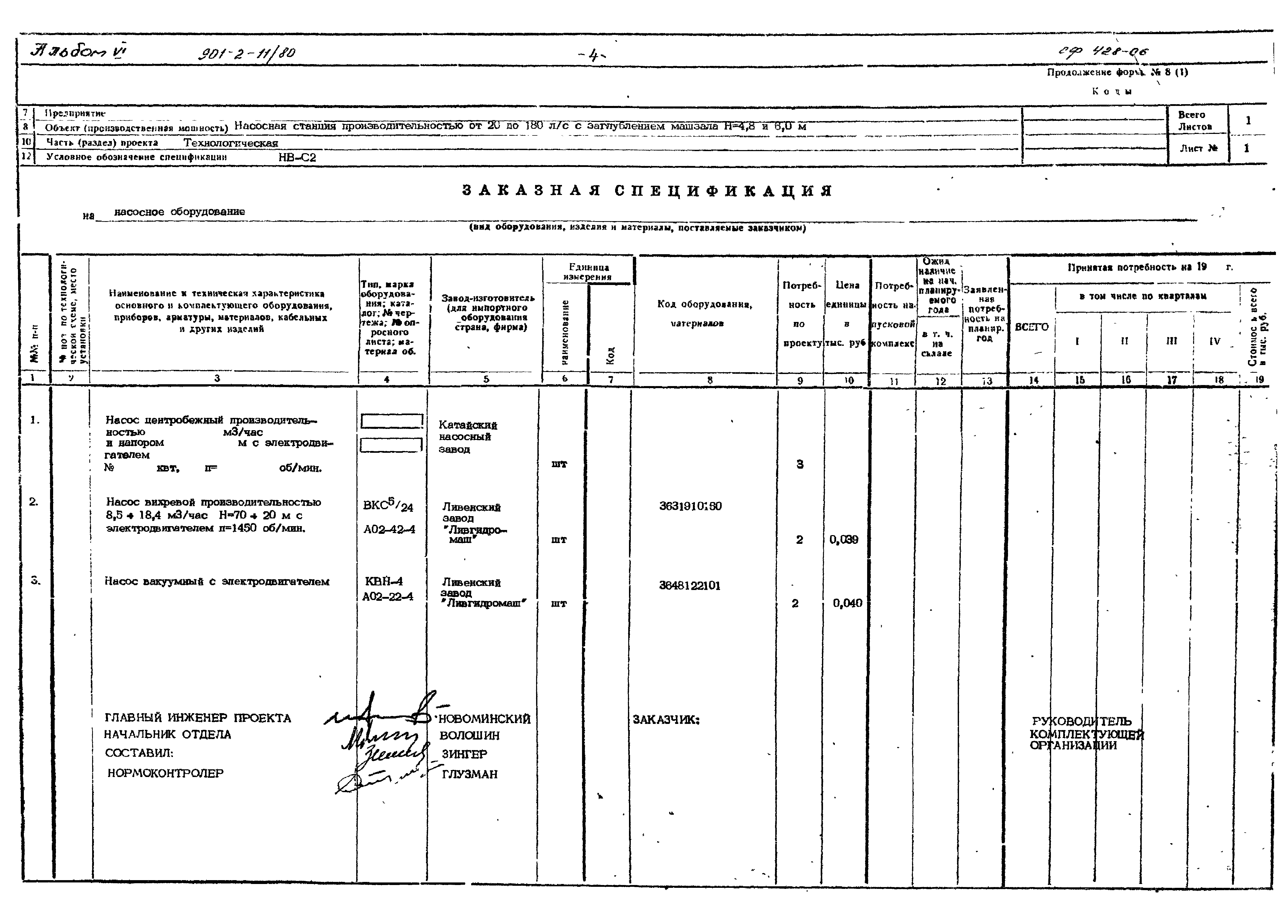 Типовой проект 901-2-11/80