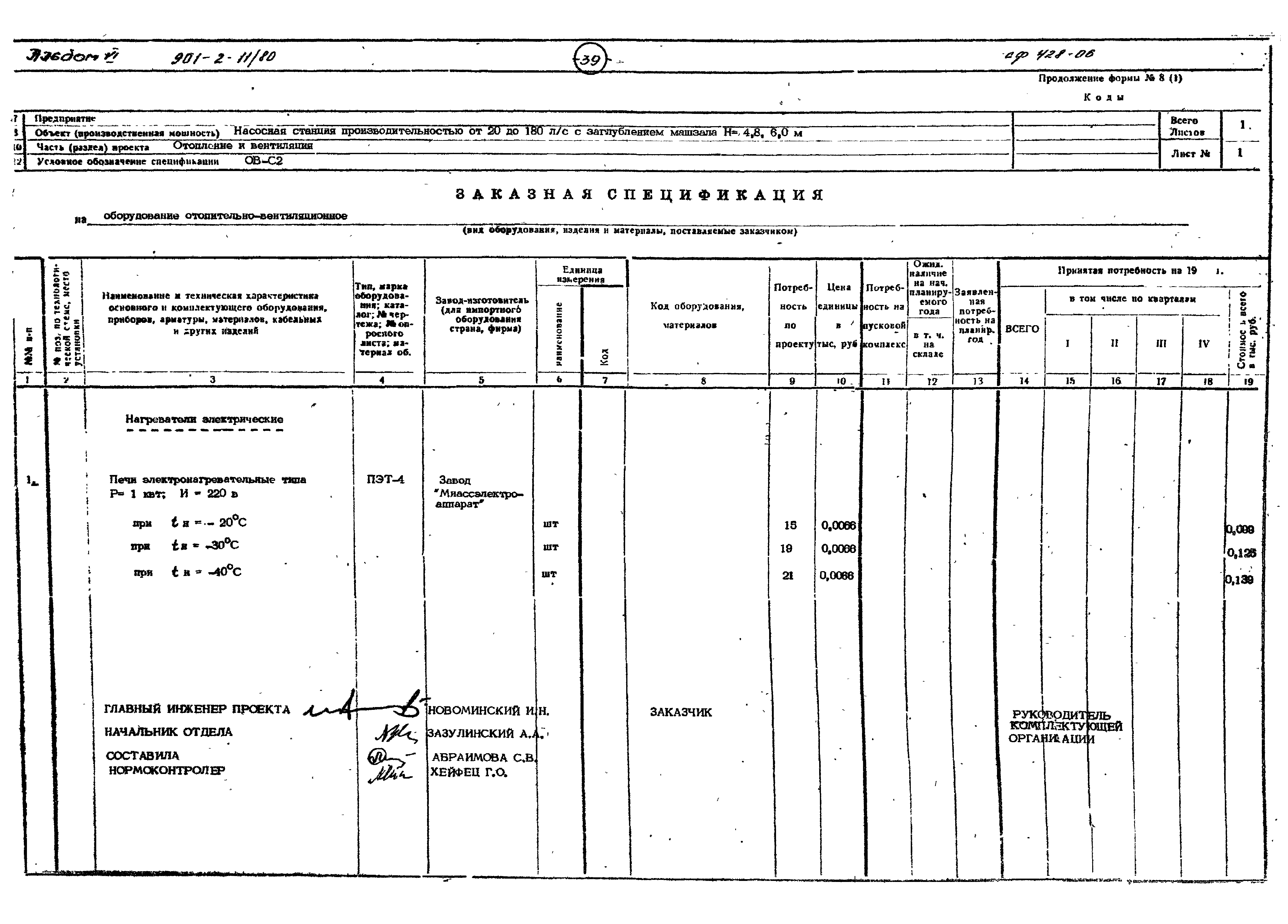 Типовой проект 901-2-11/80