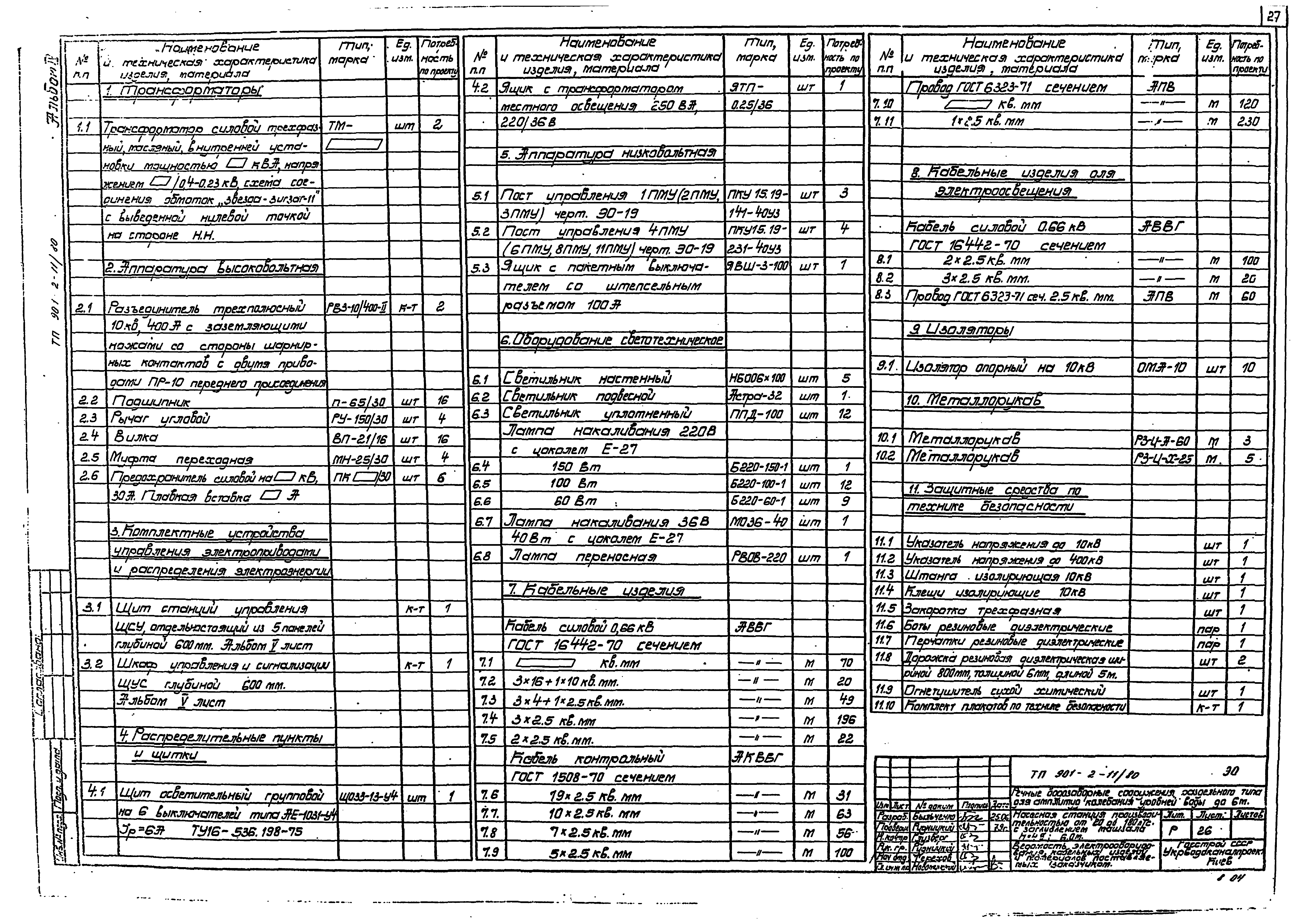 Типовой проект 901-2-11/80