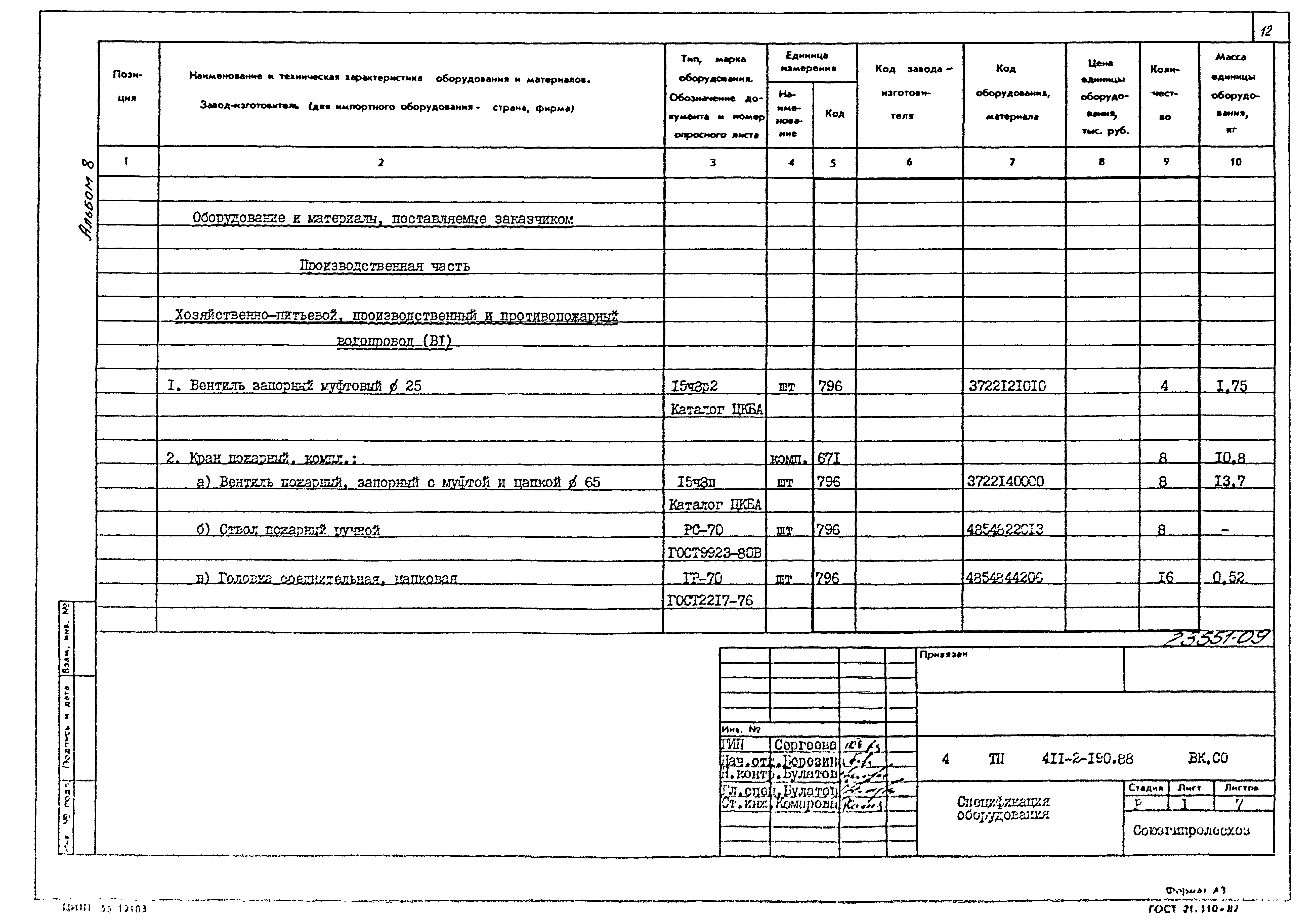 Типовой проект 411-2-190.88