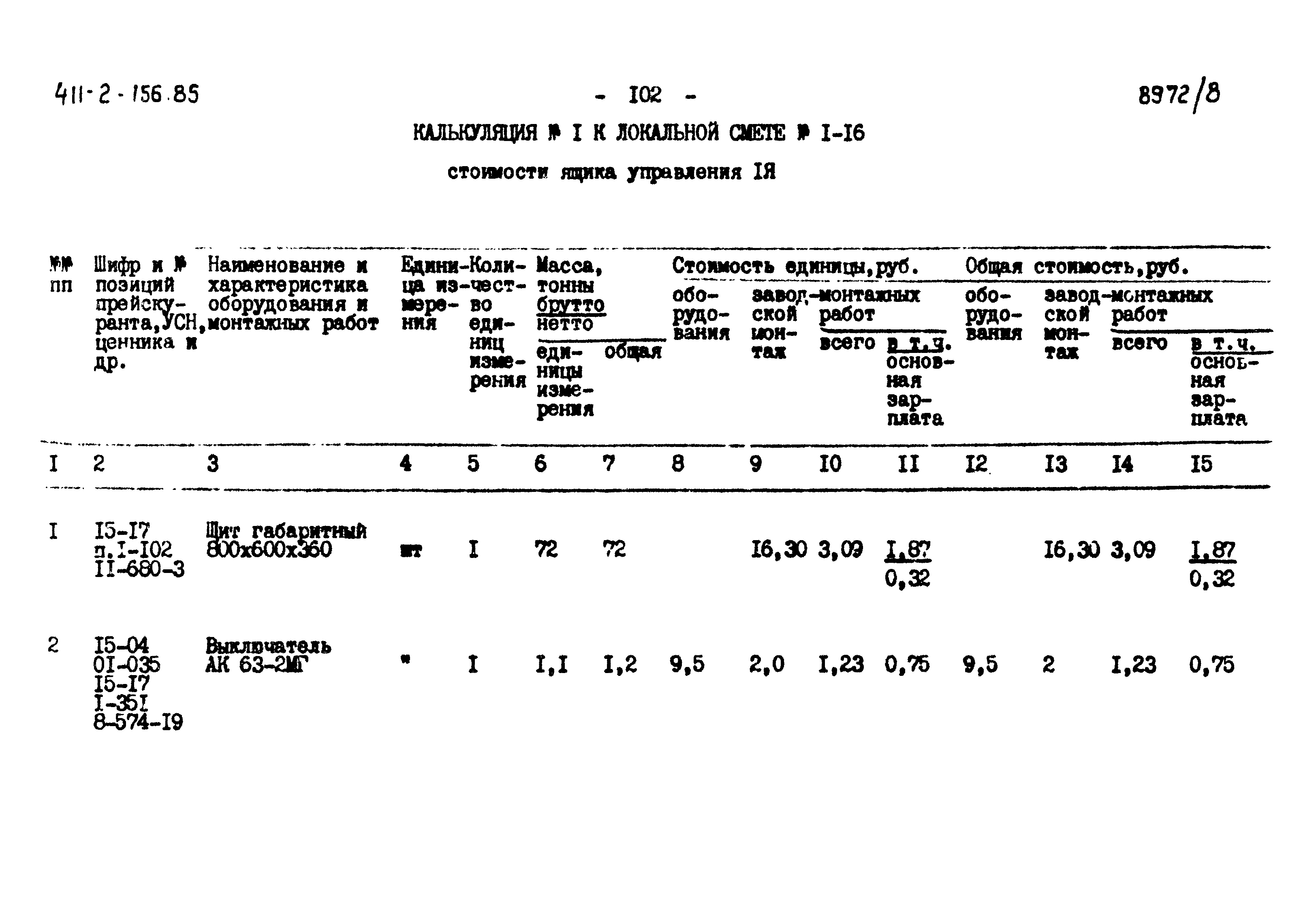 Типовой проект 411-2-156.85