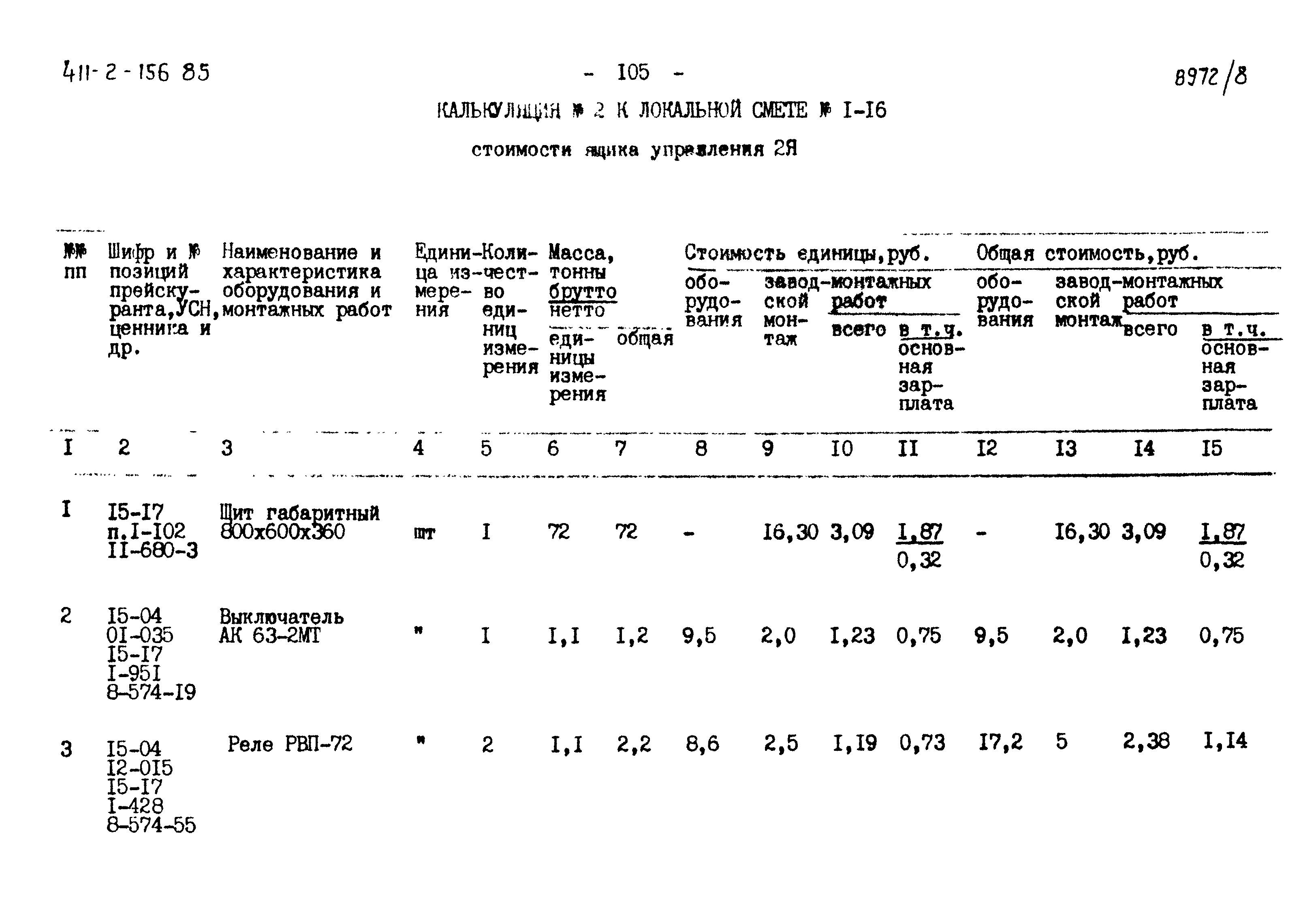 Типовой проект 411-2-156.85