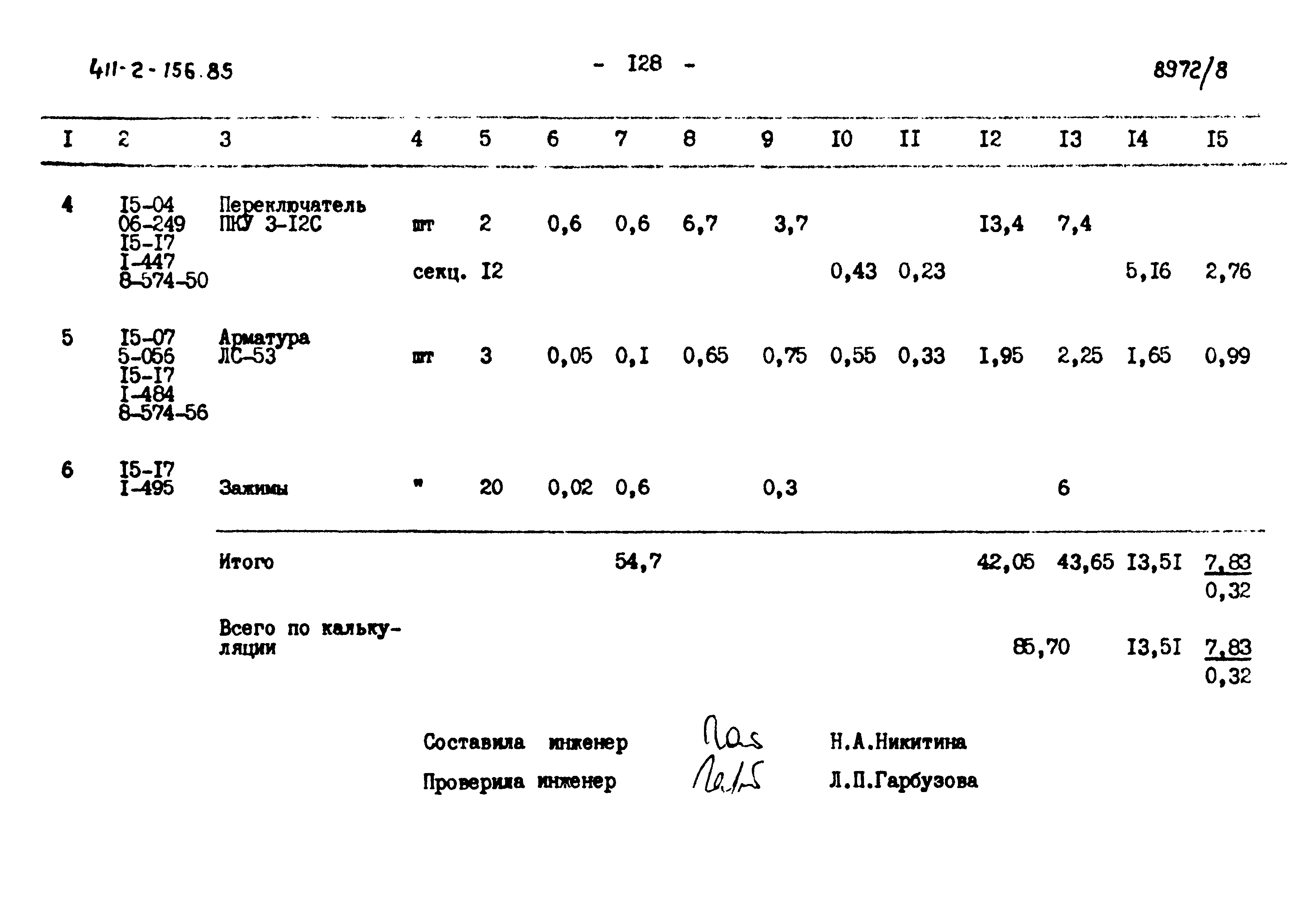 Типовой проект 411-2-156.85