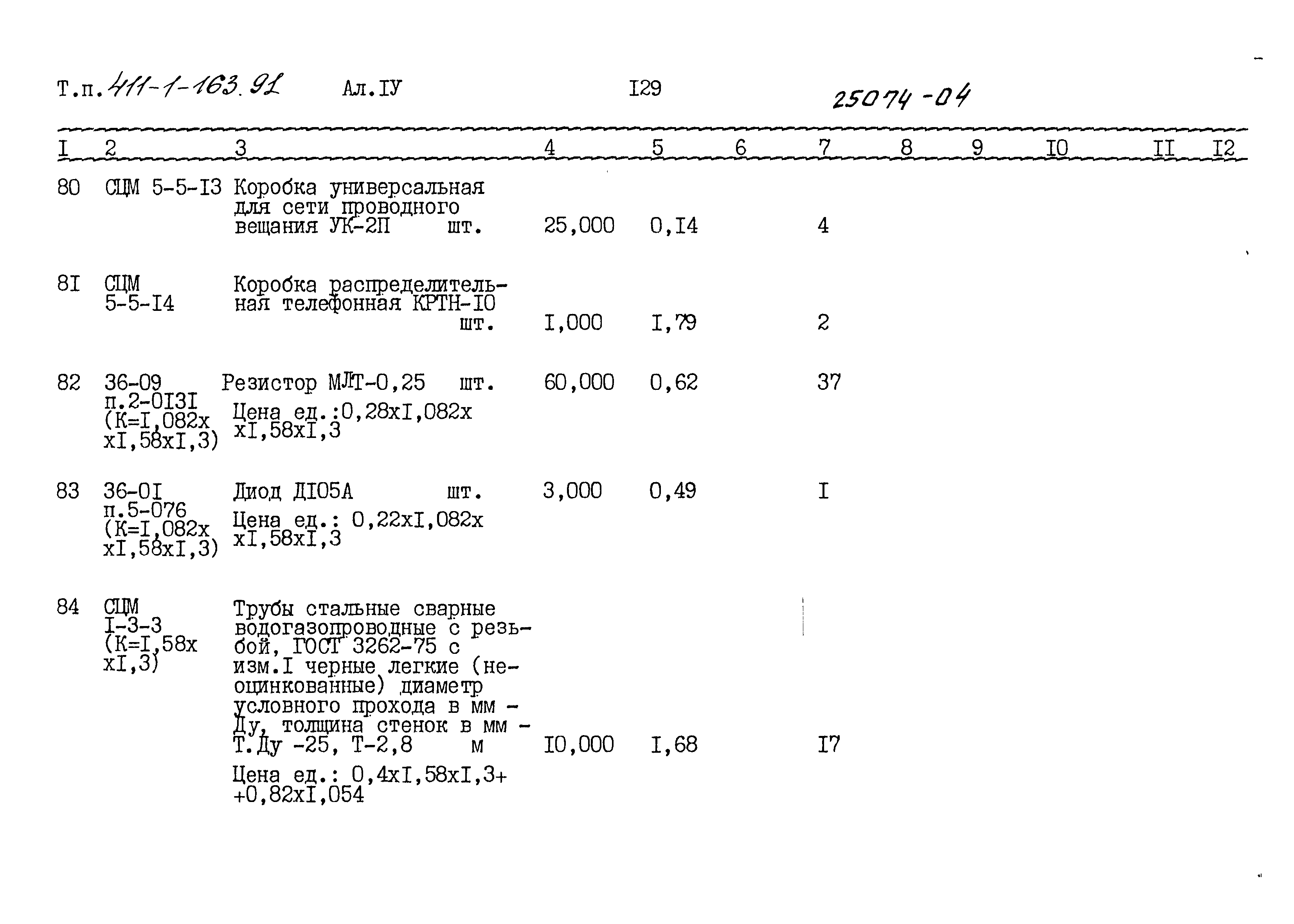 Типовой проект 411-1-163.91