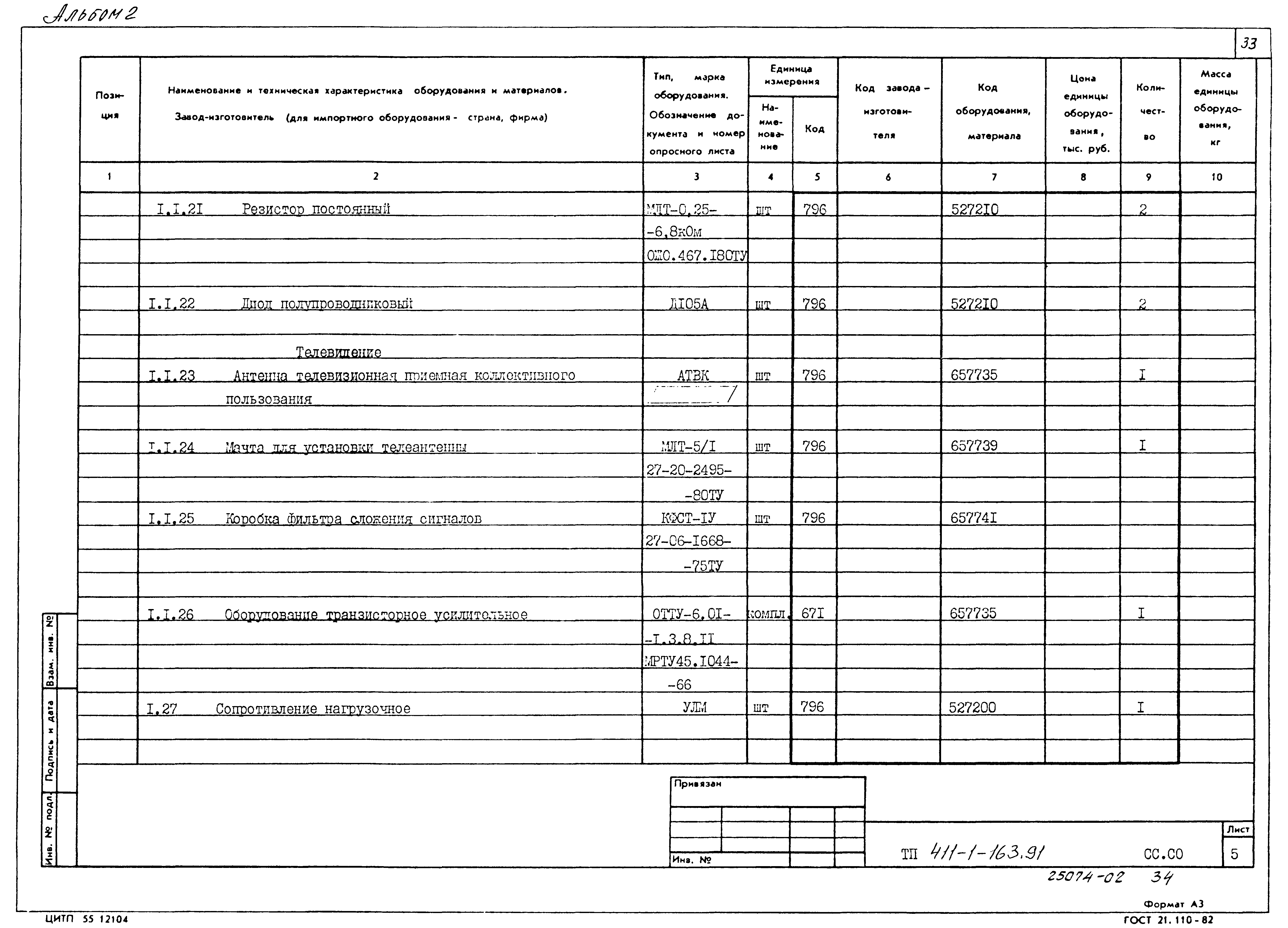 Типовой проект 411-1-163.91