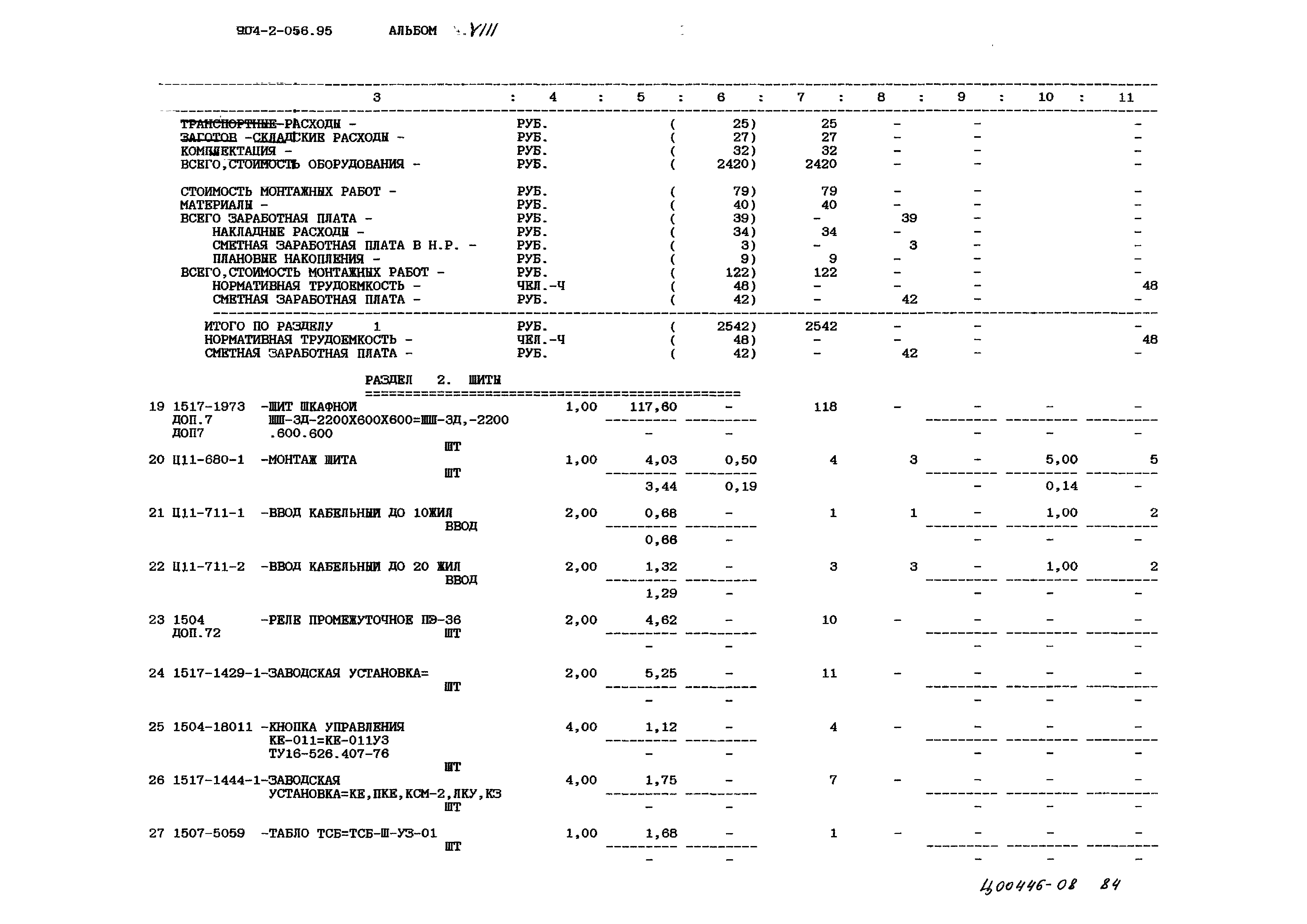 Типовые проектные решения 904-2-056.95