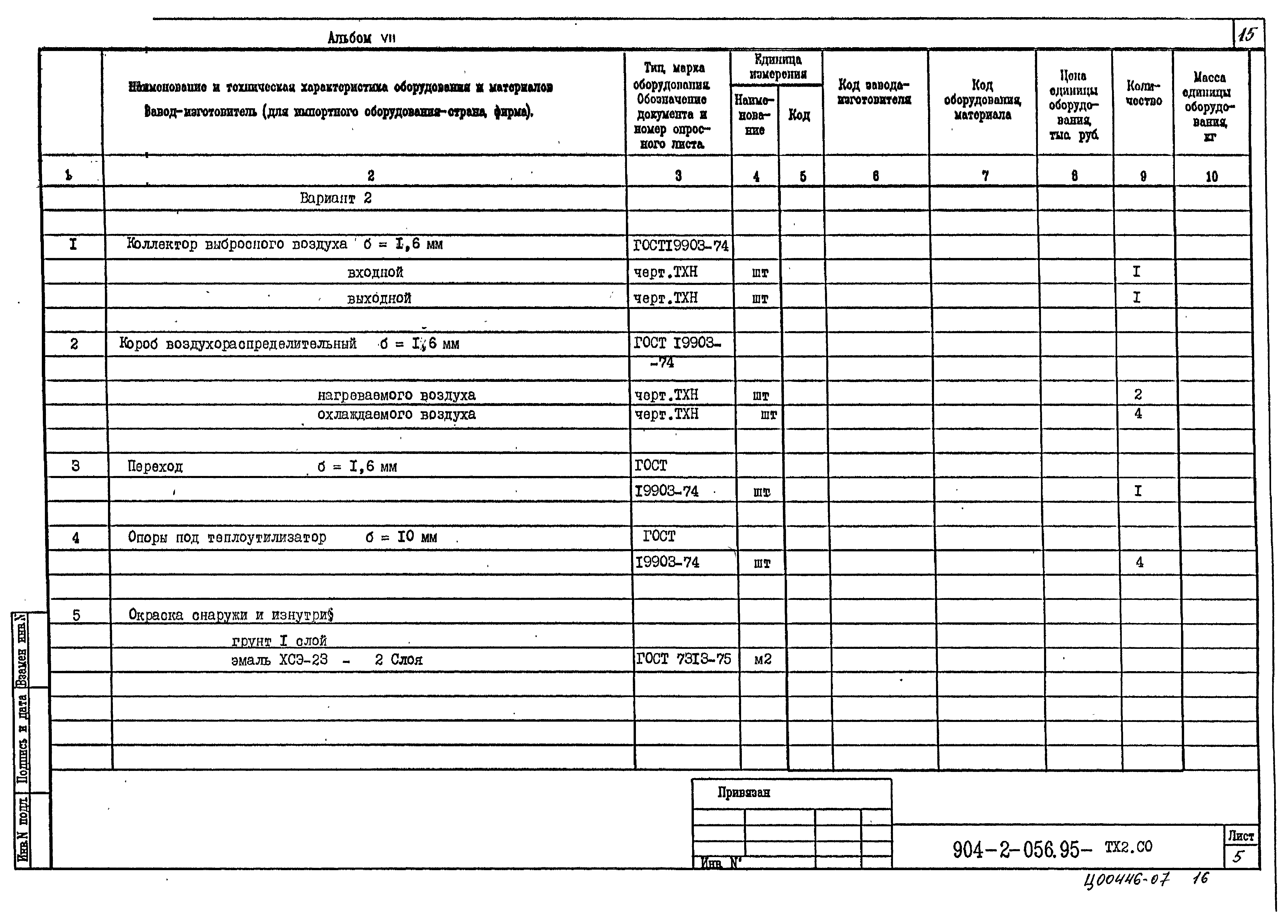 Типовые проектные решения 904-2-056.95