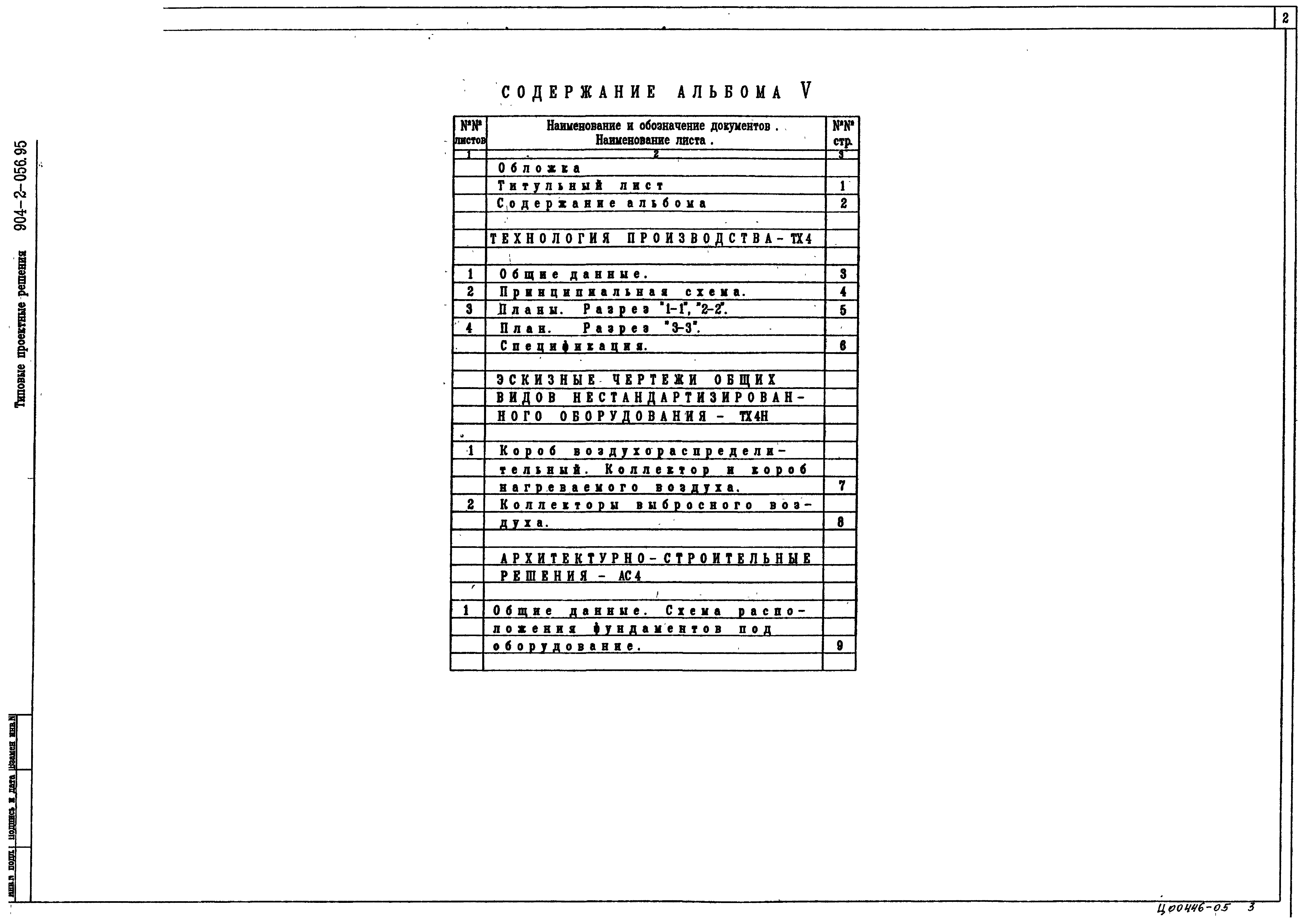 Типовые проектные решения 904-2-056.95