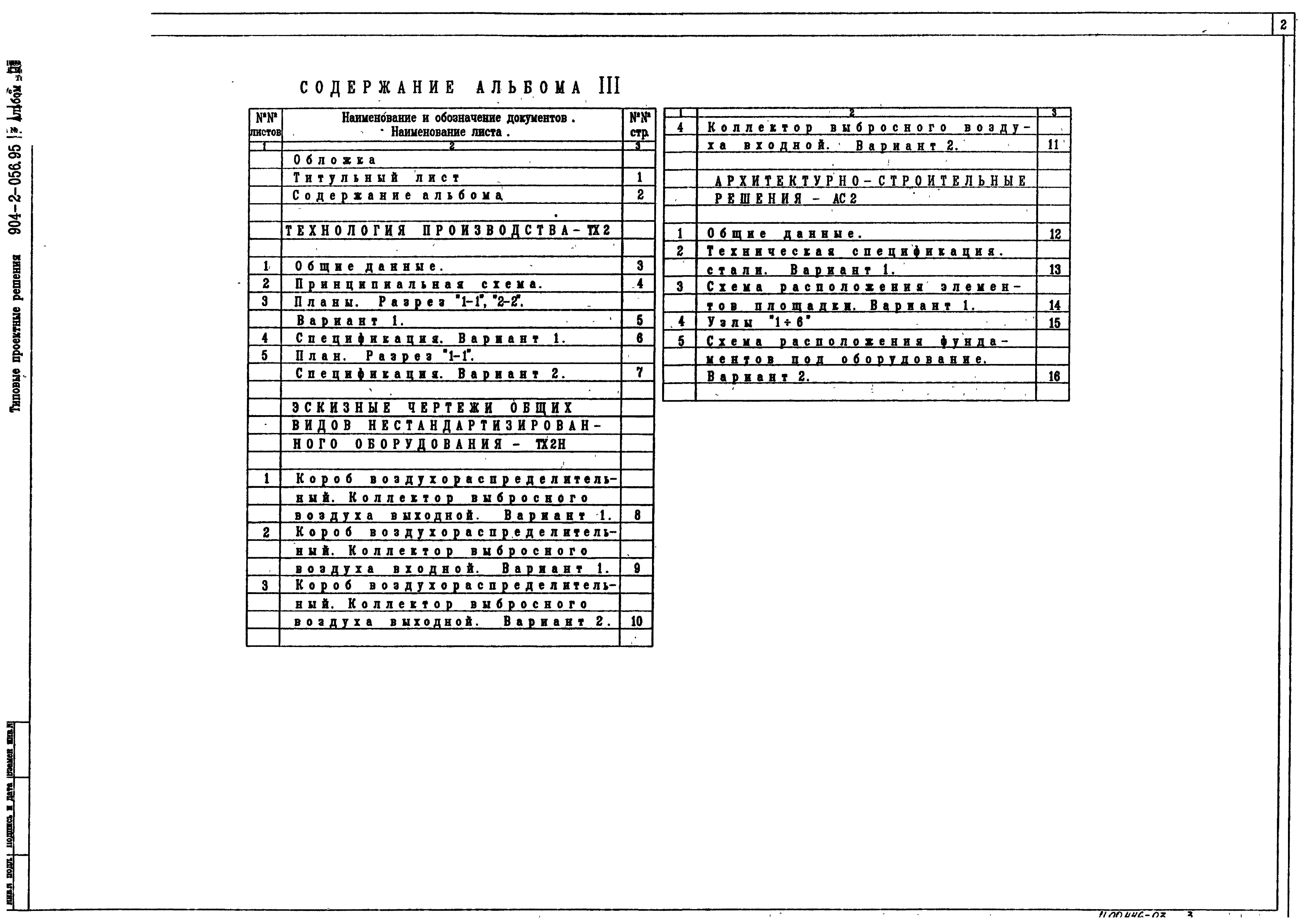 Типовые проектные решения 904-2-056.95